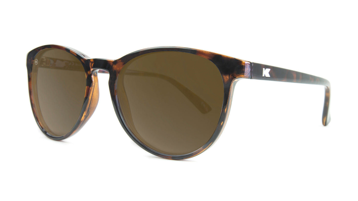 Mai Tais Sunglasses with Glossy Tortoise Shell and Brown Amber Lenses, Threequarter