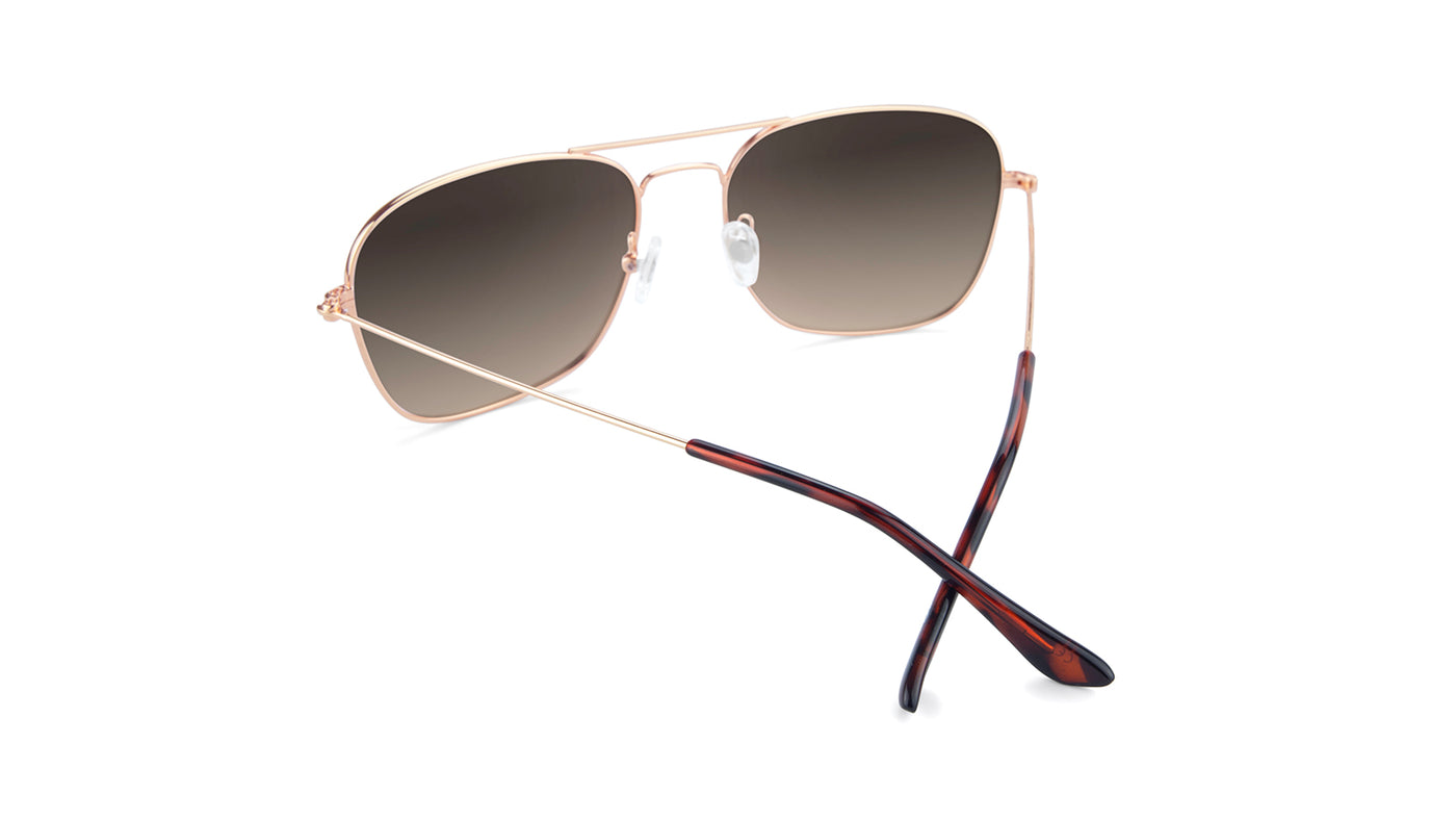 Sunglasses with Rose Gold Frame and Polarized Amber Gradient Lenses, Back