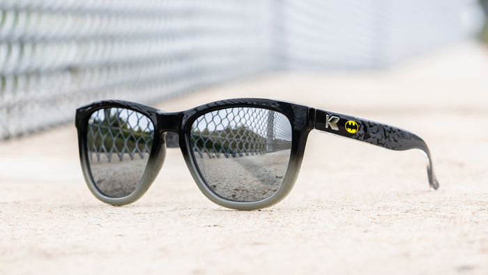 Knockaround Batman Kids Premiums Sunglasses with polarized silver lenses, lifestyle