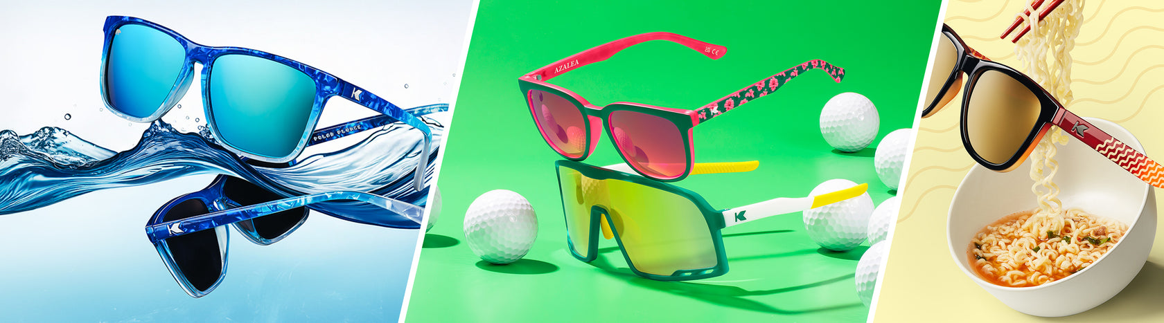 Polar Plunge Fast Lanes sunglasses, Azalea Paso Robles sunglasses and Season Opener Campeones sunglasses, Knock Ramen Premiums sunglasses. Limited Edition