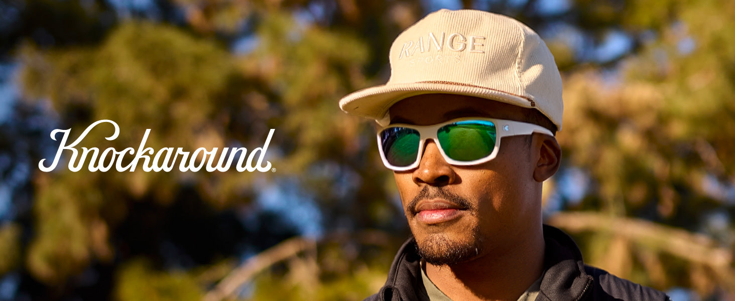 High Stakes Knockaround Sunglasses. Photo features a men wearing High Stakes sunglasses. 