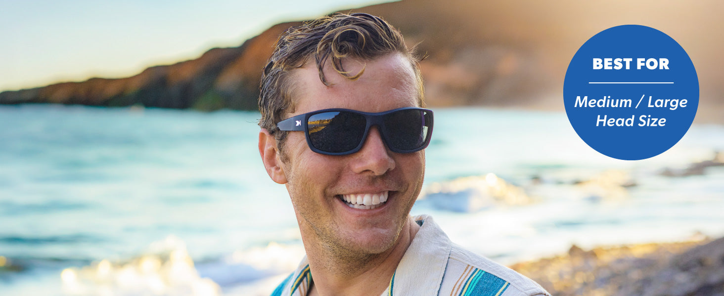 High Stakes are best for medium to large sized faces. Photo features a men wearing High Stakes sunglasses