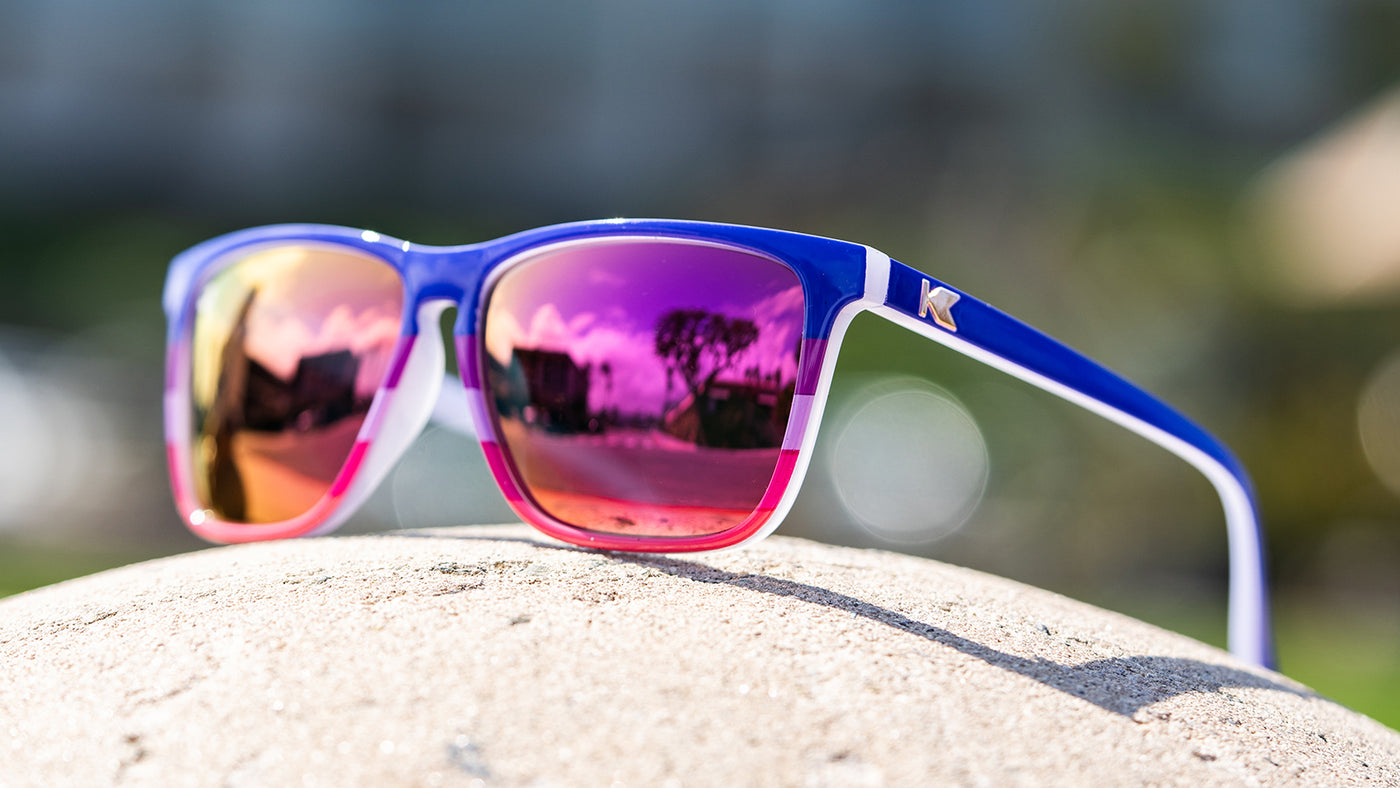 Sunglasses with Berry-inpired Frames and Polarized Fuchsia Lenses