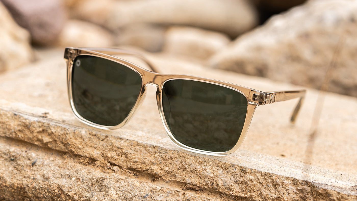 Sunglasses with San Dune Frames and Polarized Green Lenses