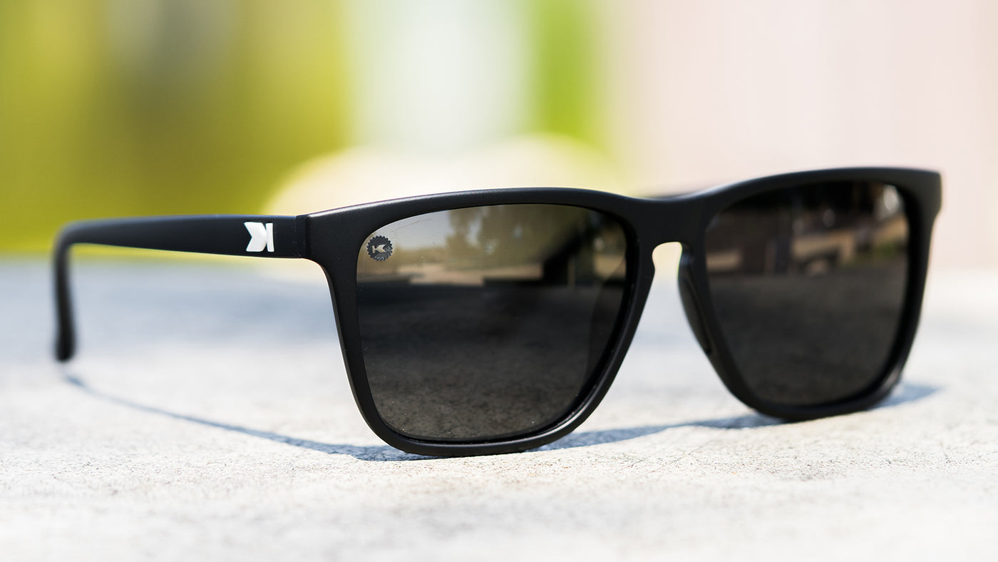 Sport Sunglasses with Matte Black Frame and Polarized Black Smoke Lenses