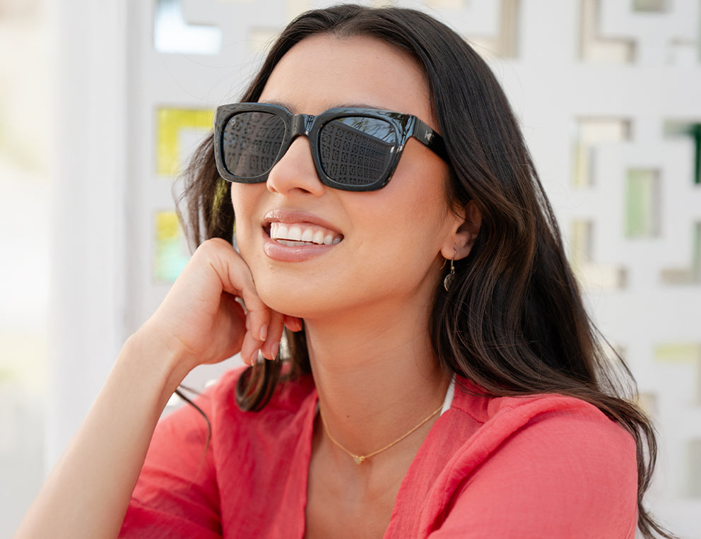 Woman wearing Piano Black Songbirds