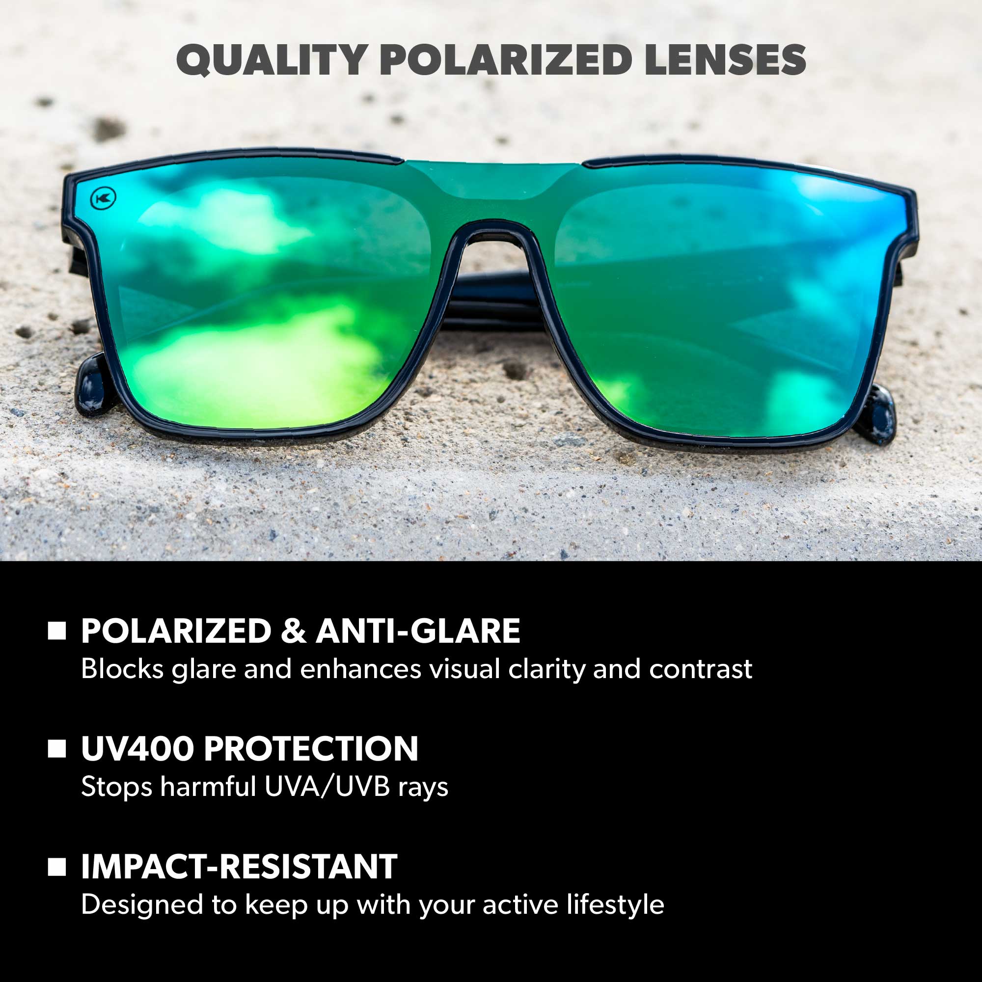 Afters Shield Polarized Sunglasses for Men & Women UV400 | Knockaround