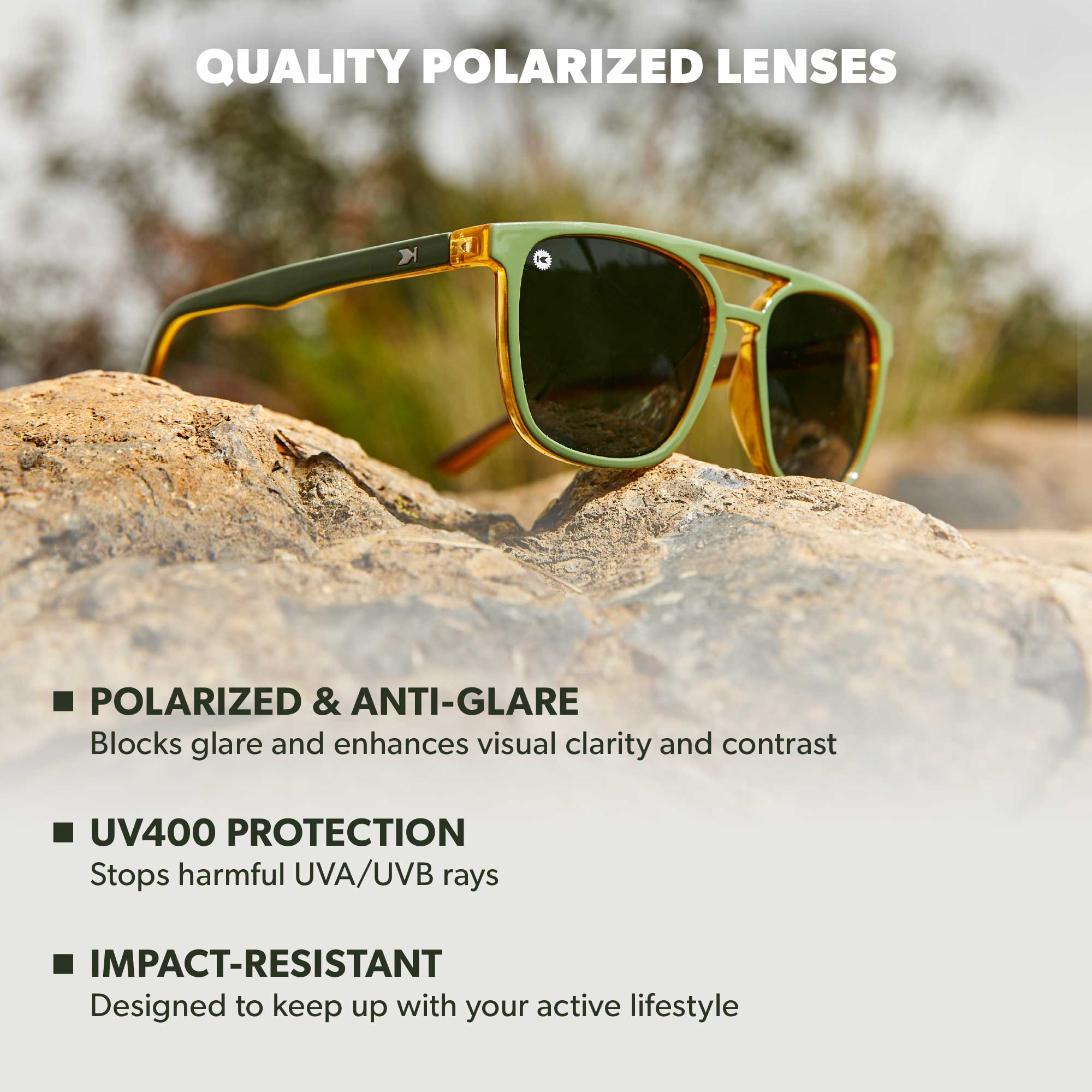 Brightsides Square Polarized Sunglasses UV400 | Knockaround Sunglasses