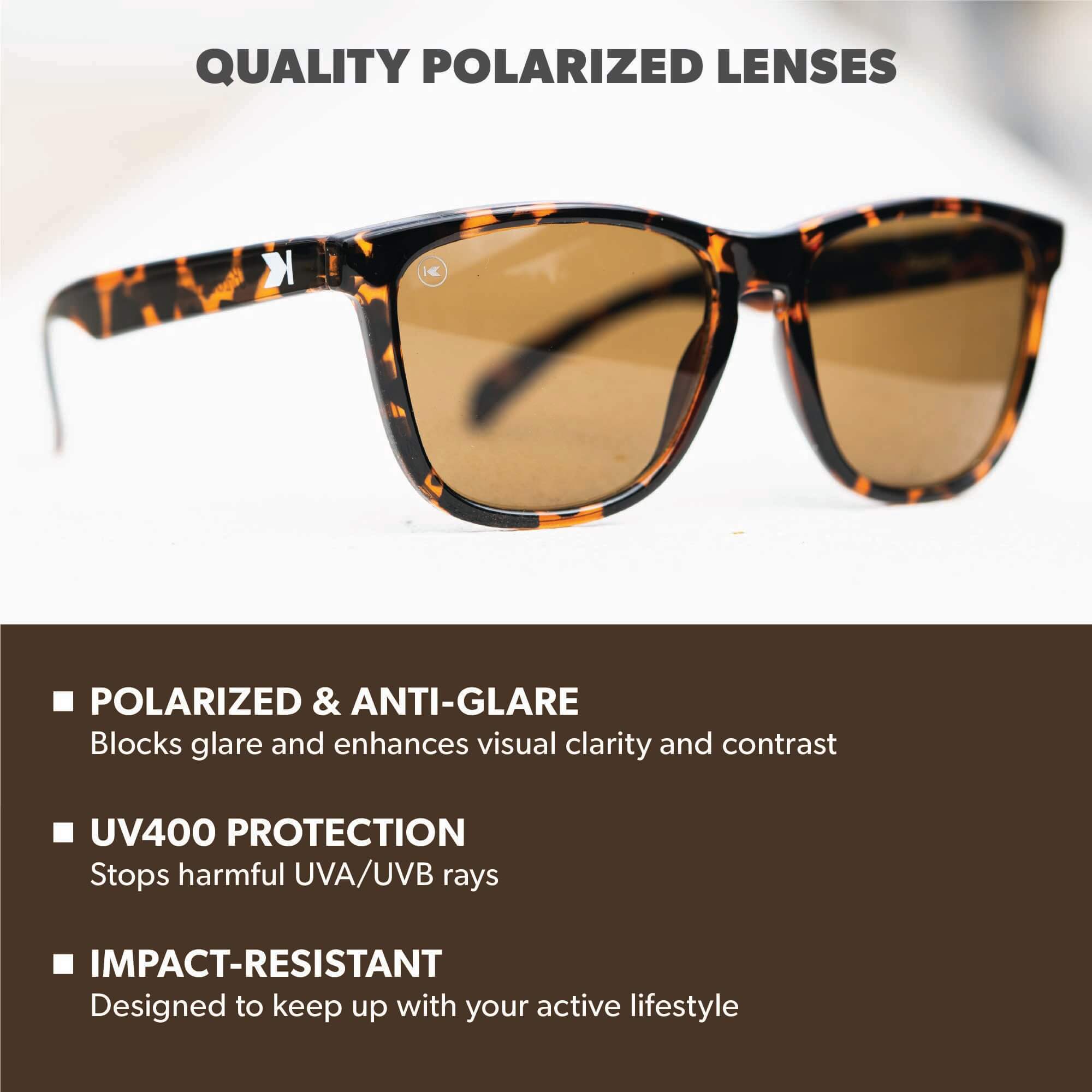 Glossy Tortoise Shell / Amber Classics Sunglasses, Lens Features