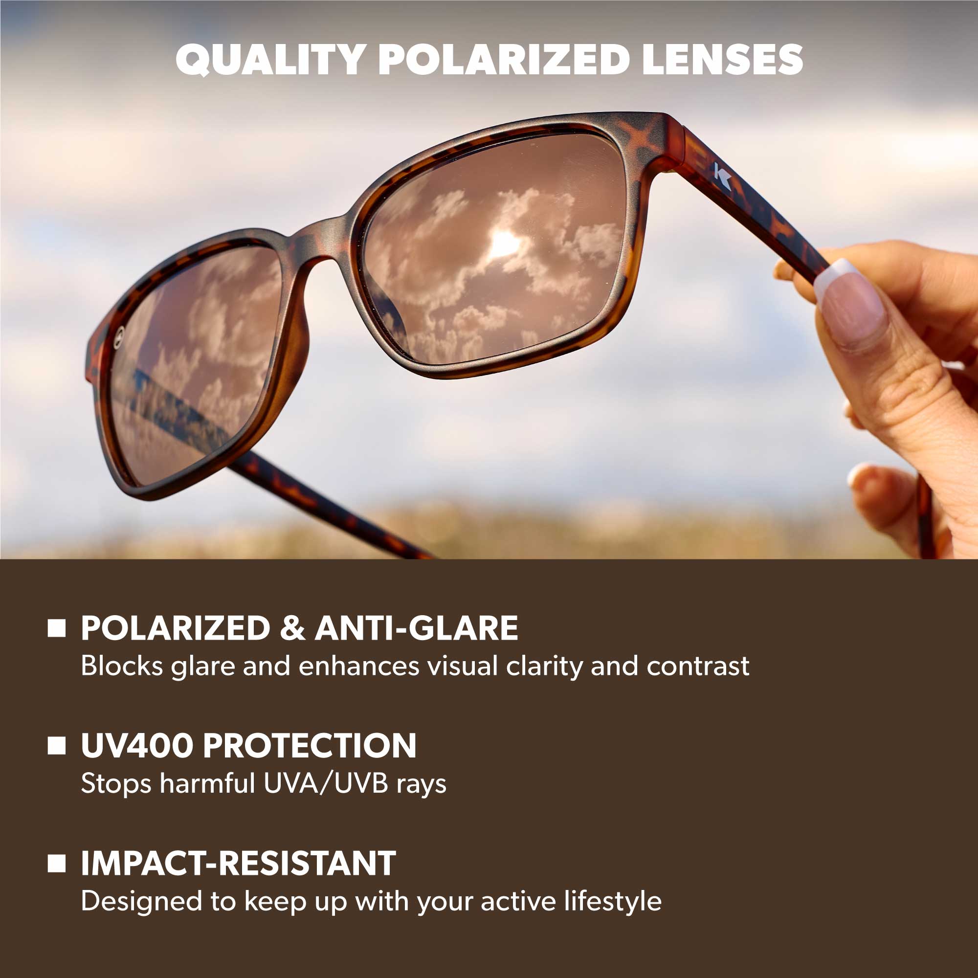 Day Trips Square Sunglasses Polarized UV400 | Knockaround Sunglasses