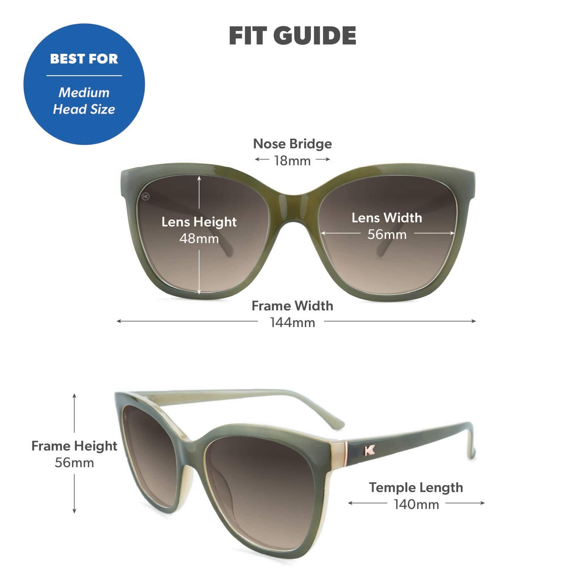 Coastal Dunes Deja Views Sunglasses, Fit Guide