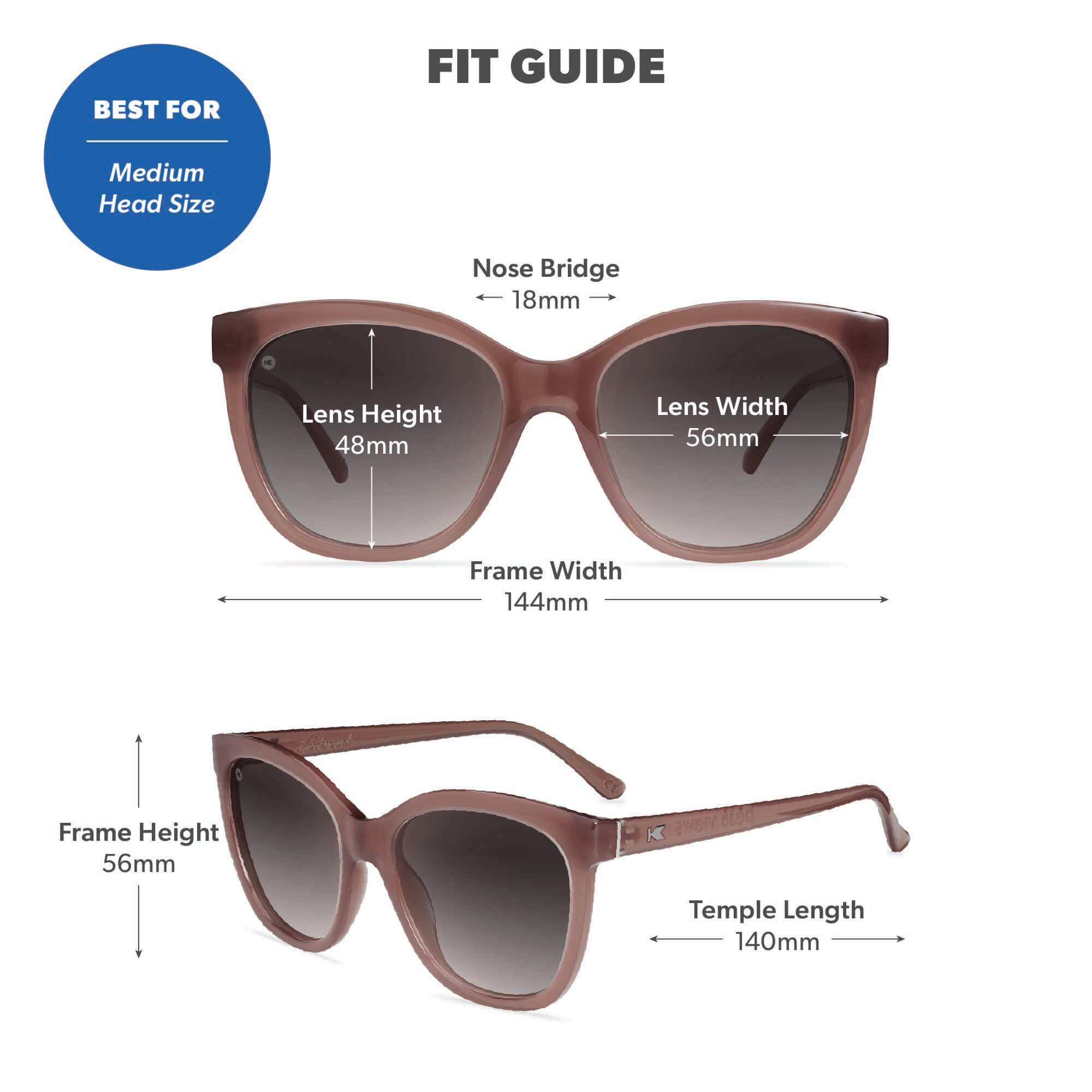 Rose Latte Deja Views Sunglasses, Fit Guide