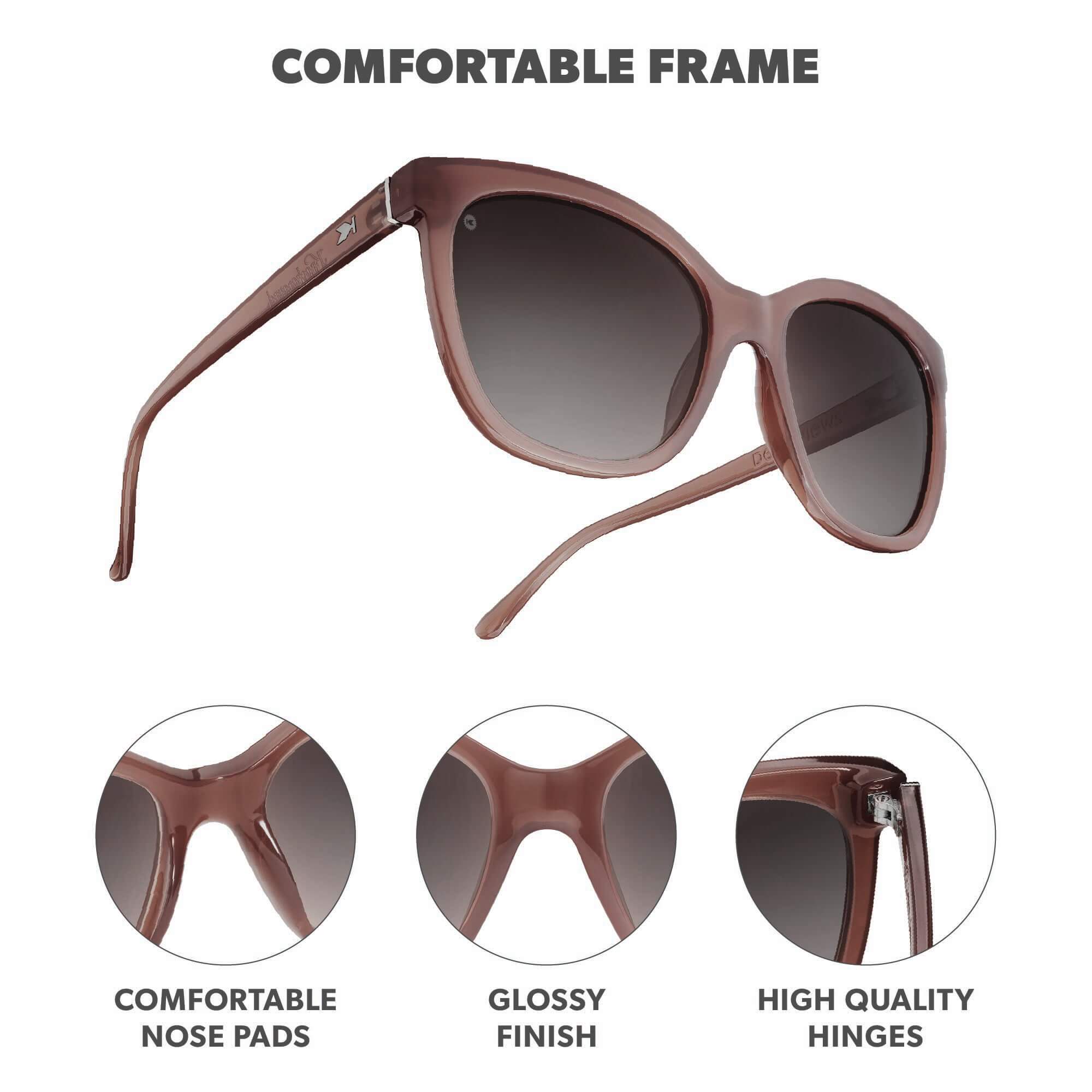 Rose Latte Deja Views Sunglasses, Frame Features