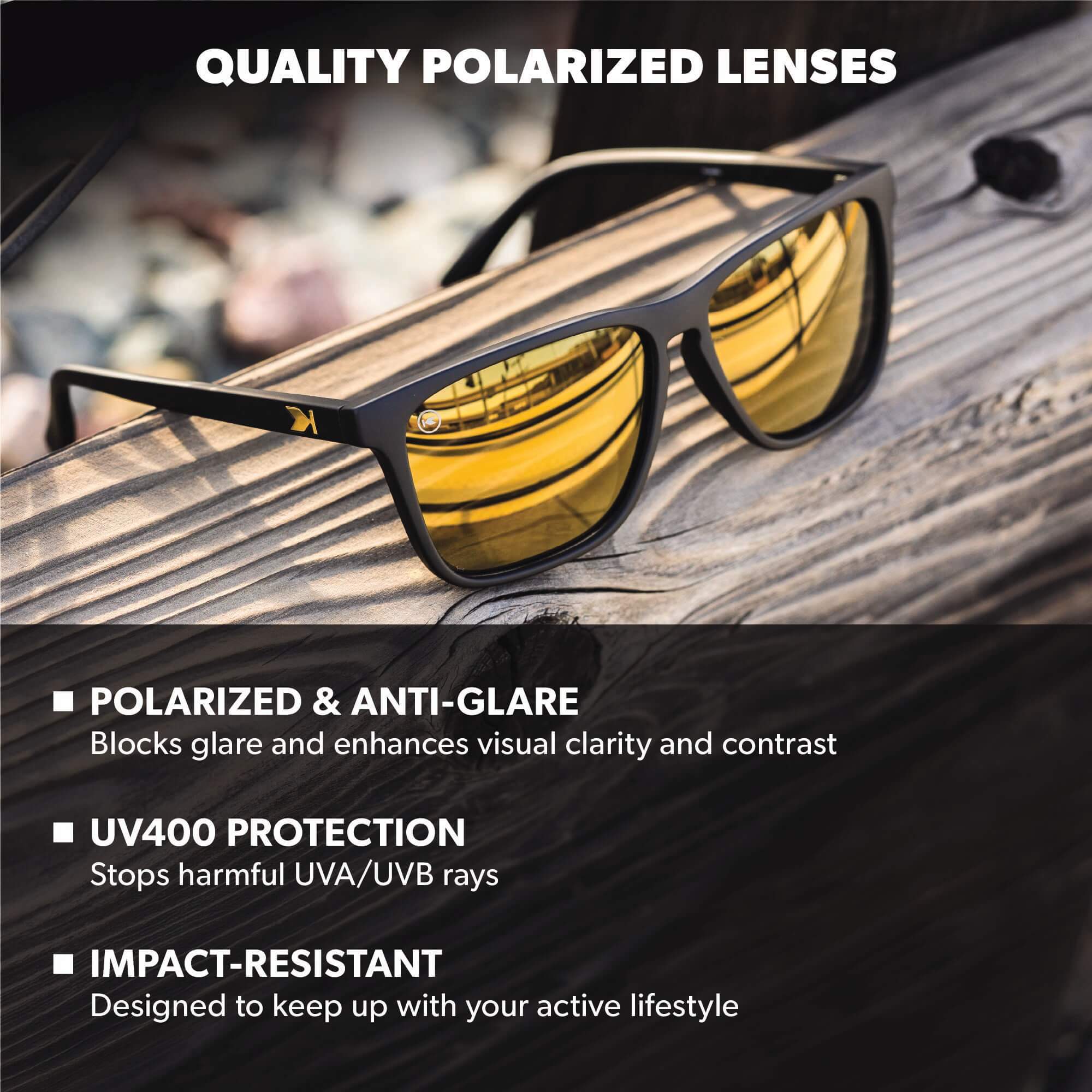 Black Gold Fast Lanes Sunglasses, Lens Features
