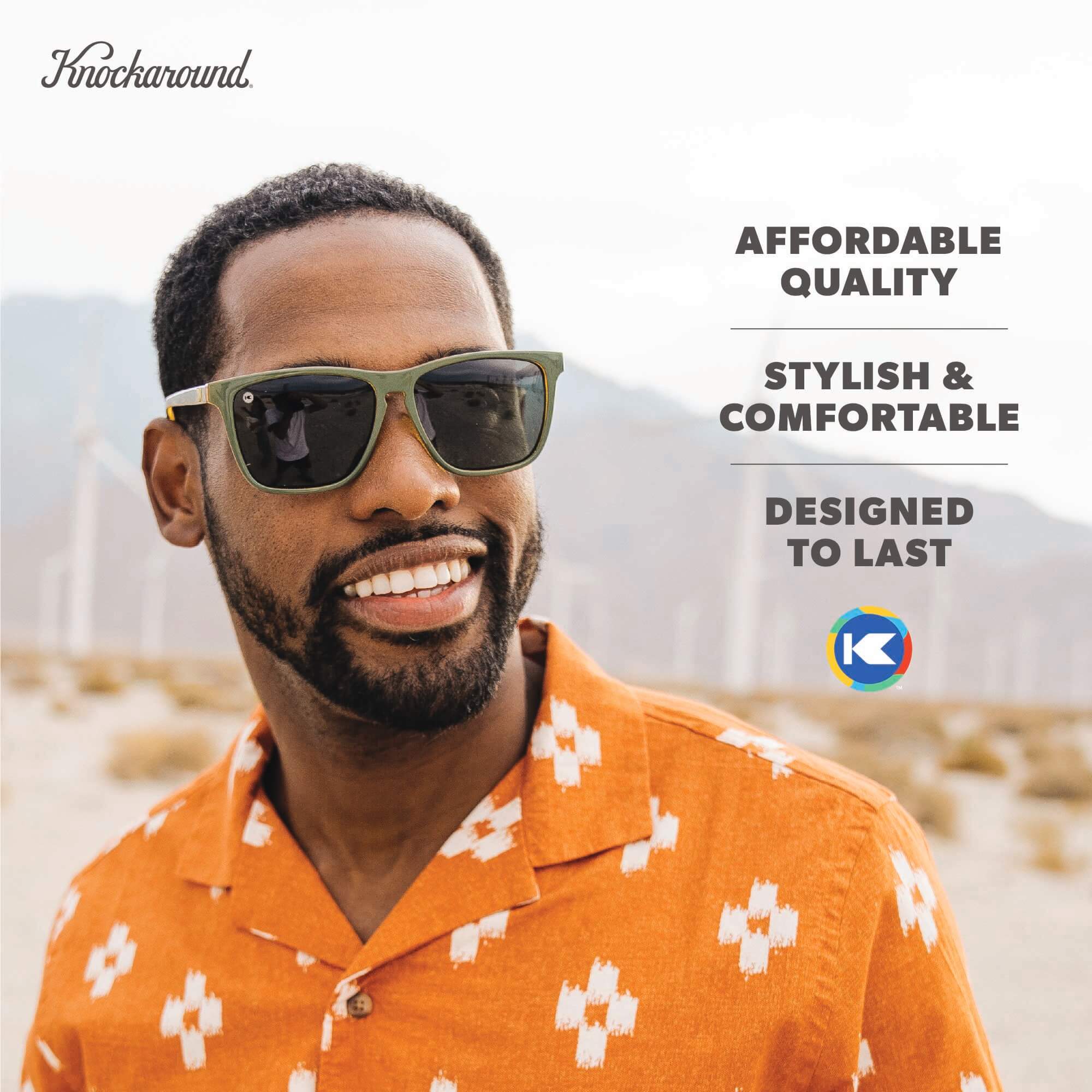 Fast Lanes Square Polarized Sunglasses Lightweight UV400 | Knockaround
