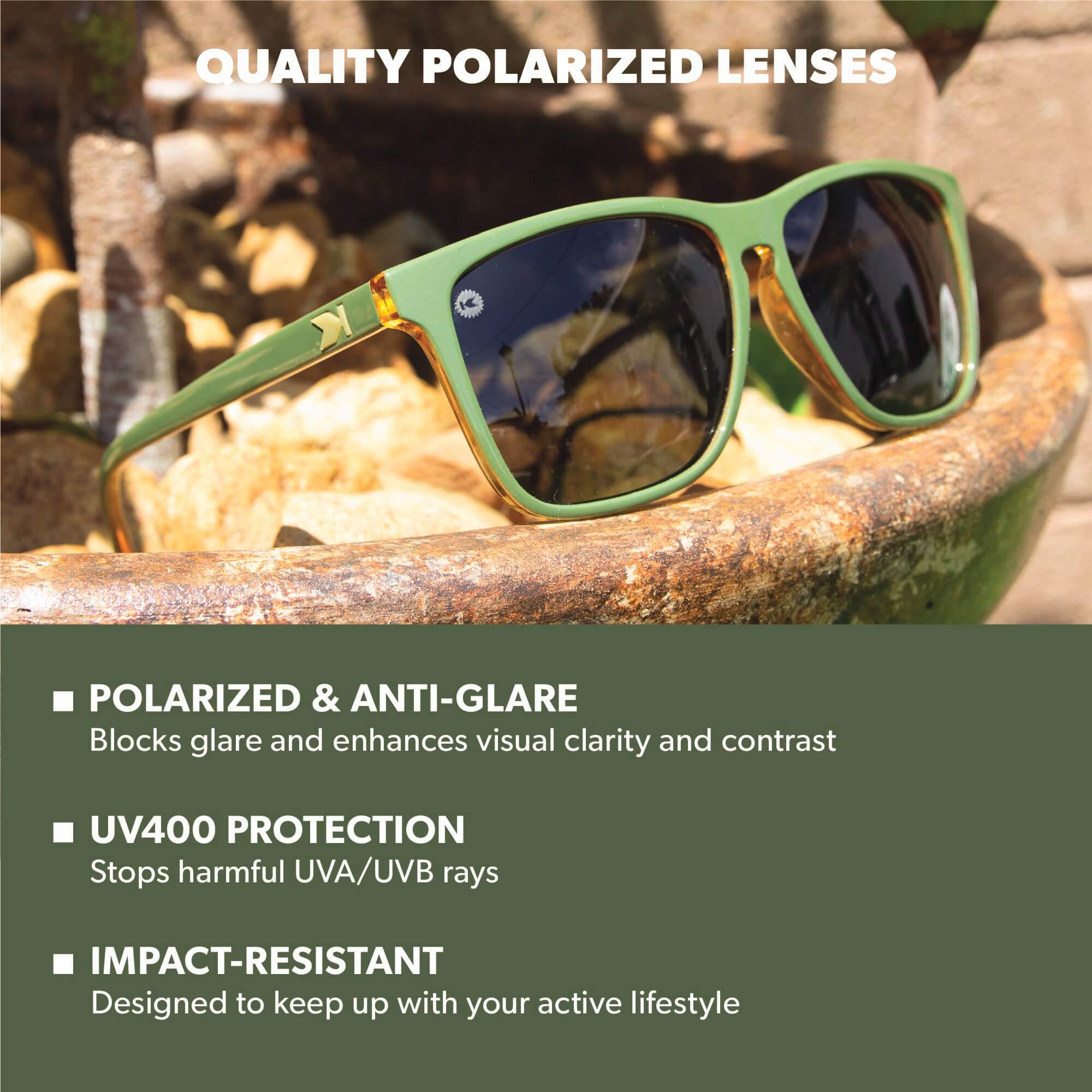 Fast Lanes Square Polarized Sunglasses Lightweight UV400 | Knockaround