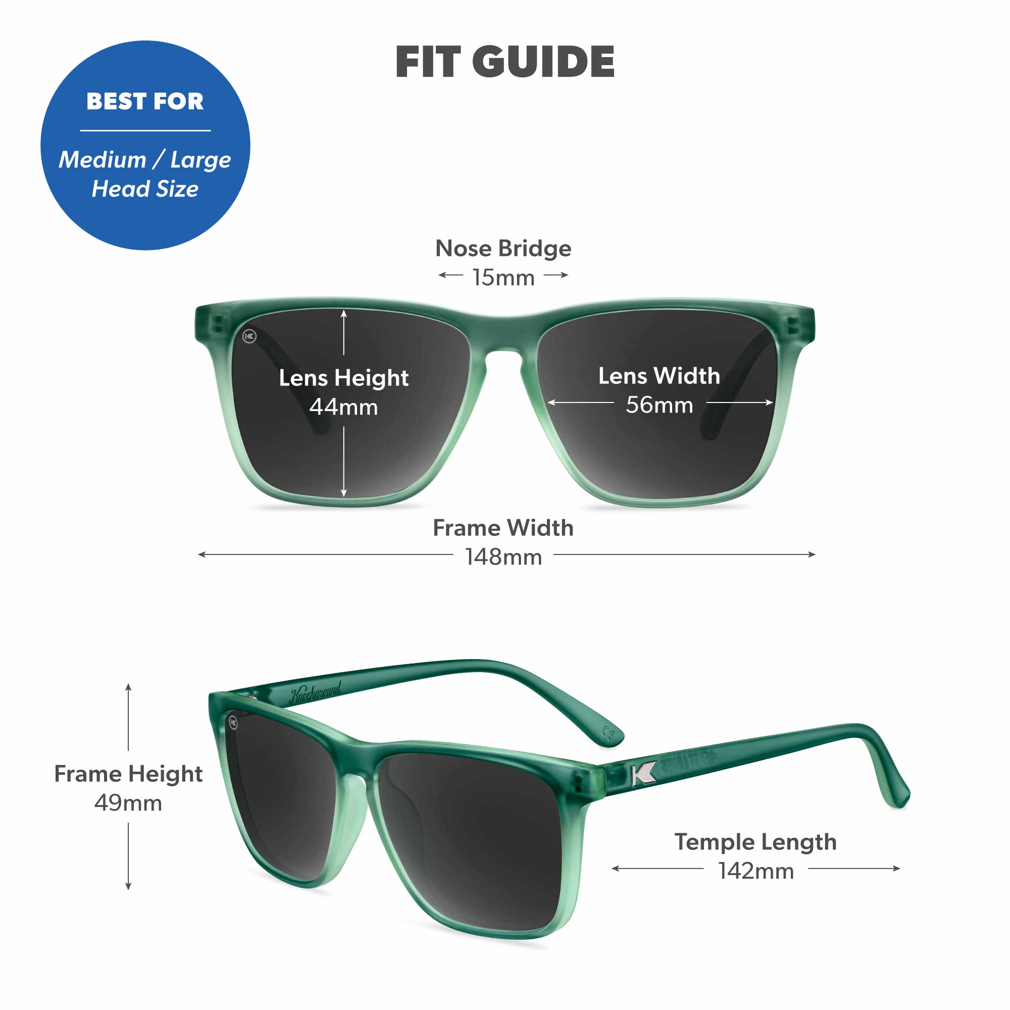 Glass Beach Fast Lanes Sunglasses, Fit Guide