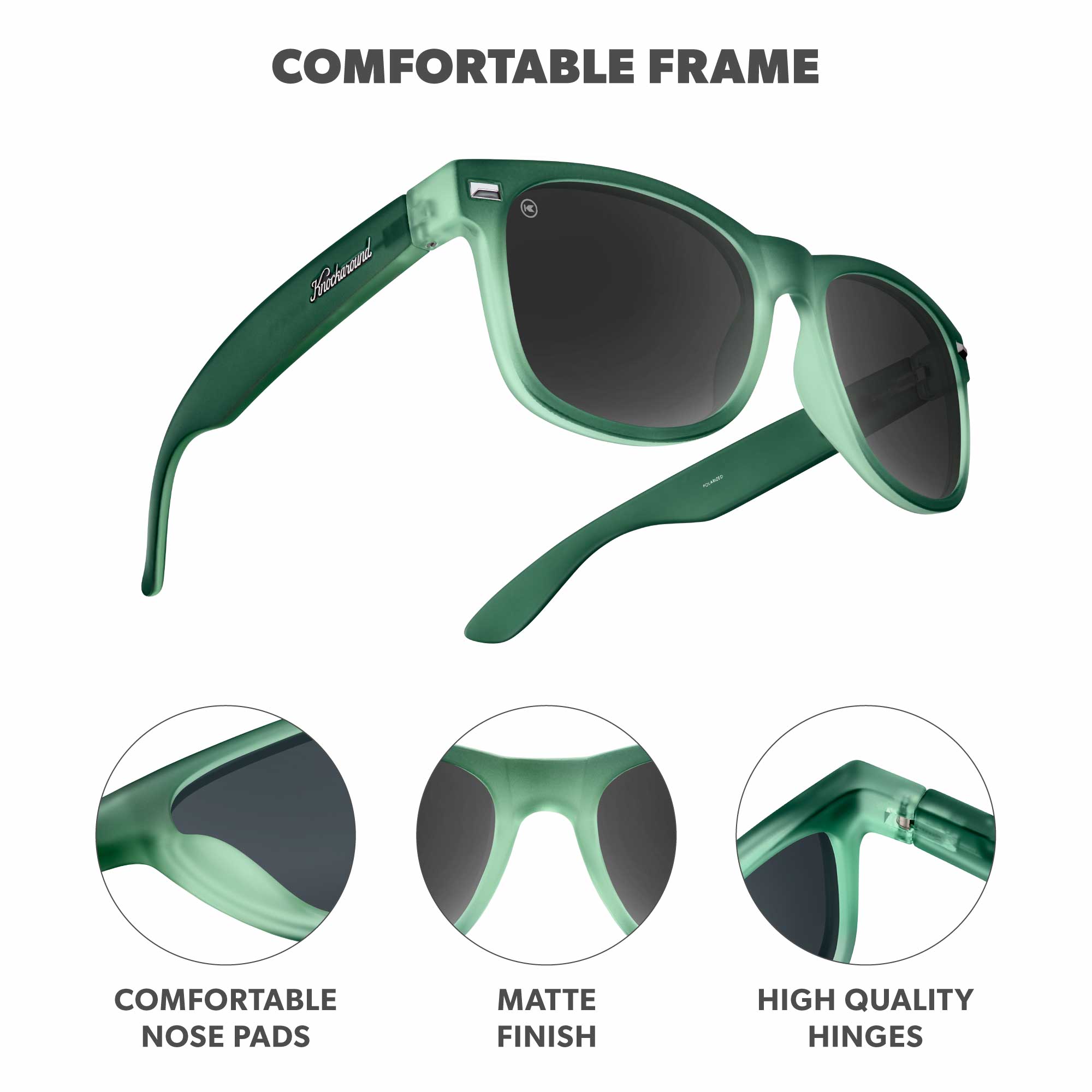 Glass Beach Fort Knocks Sunglasses, Frame Features