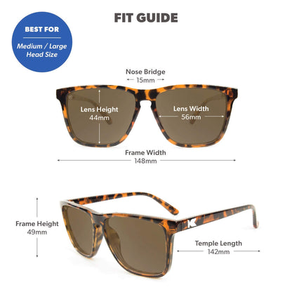 Glossy Tortoise Shell / Amber Fast Lanes Sunglasses, Fit Guide