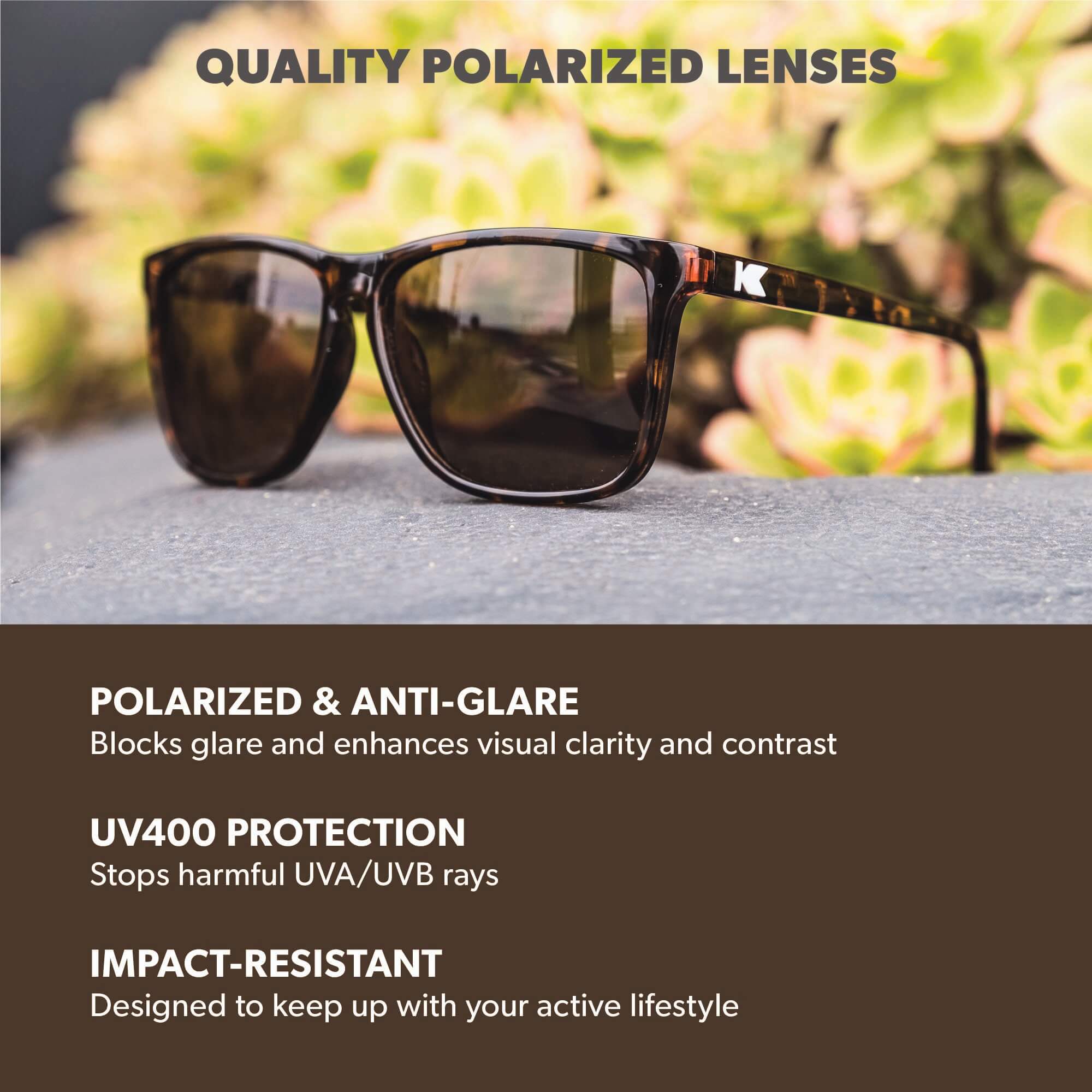 Glossy Tortoise Shell / Amber Fast Lanes Sunglasses, Lens Features
