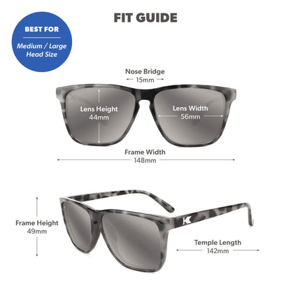 Granite Tortoise Shell / Silver Smoke Fast Lanes Sunglasses, Fit Guide