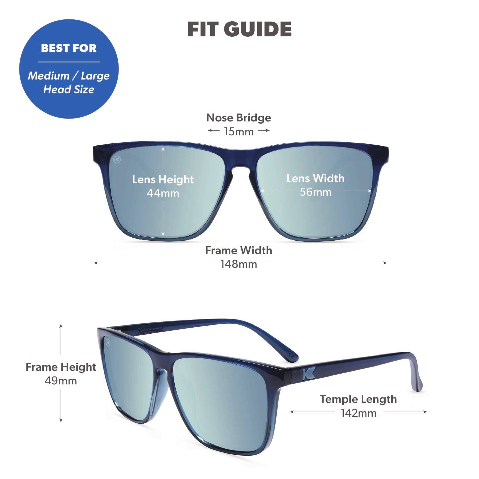 Harbor Light Fast Lanes Sunglasses, Fit Guide