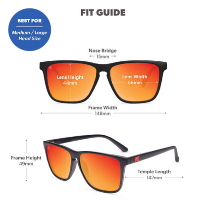 Matte Black / Red Sunset Fast Lanes Sunglasses, Fit Guide