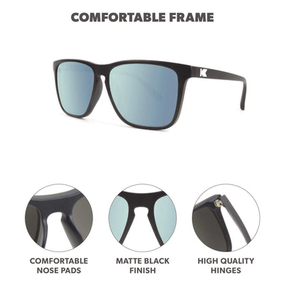 Matte Black / Sky Blue Fast Lanes Sunglasses, Frame Features
