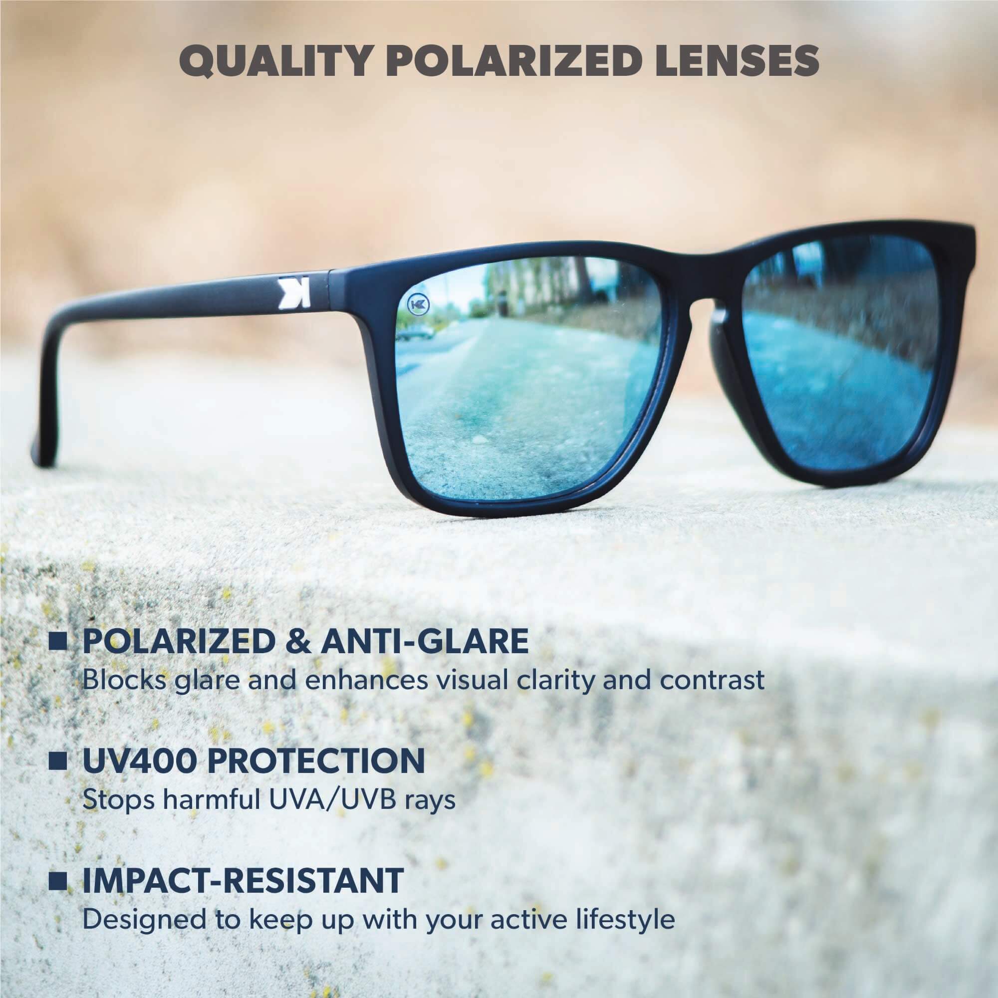 Matte Black / Sky Blue Fast Lanes Sunglasses, Lens Features