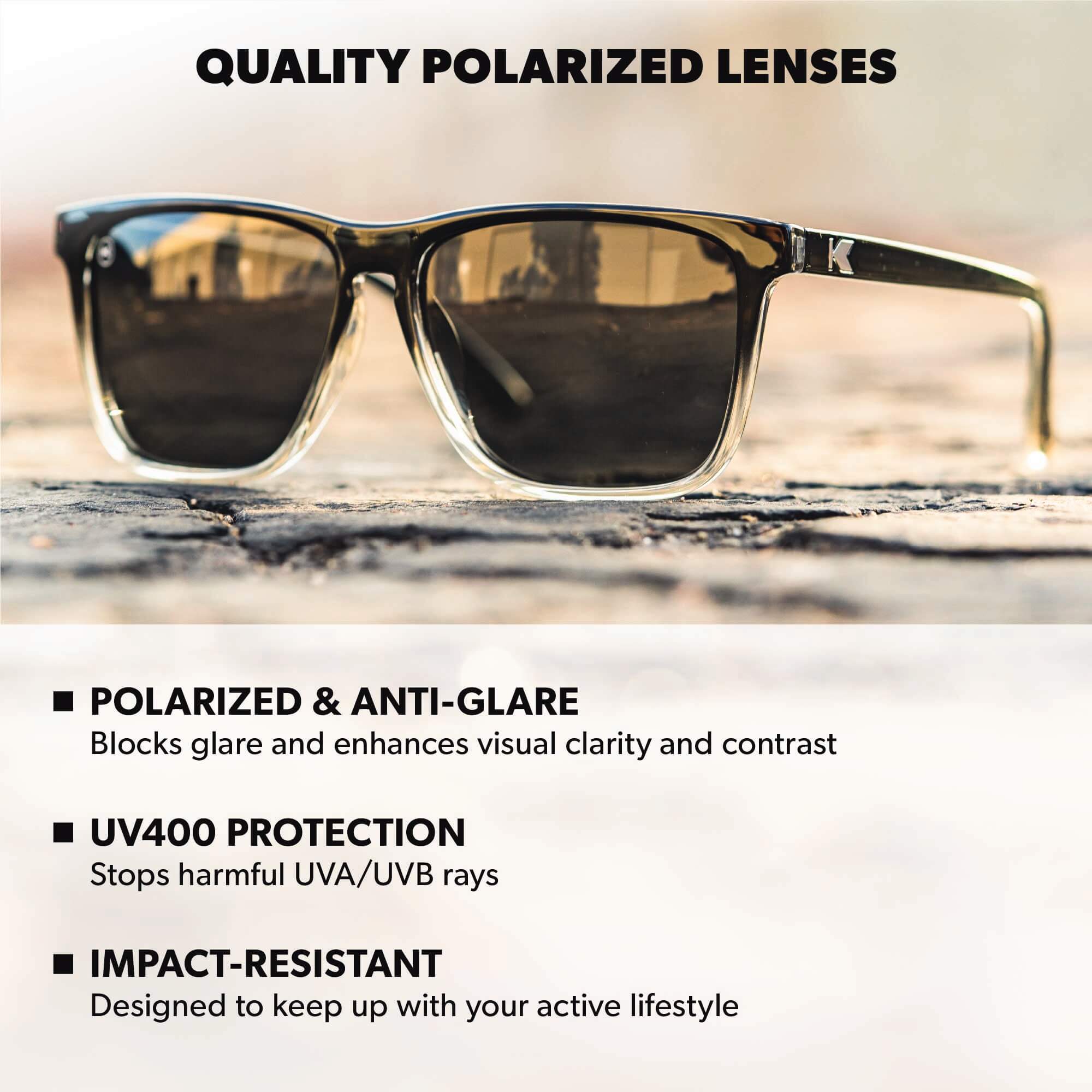 Fast Lanes Square Polarized Sunglasses Lightweight UV400 | Knockaround