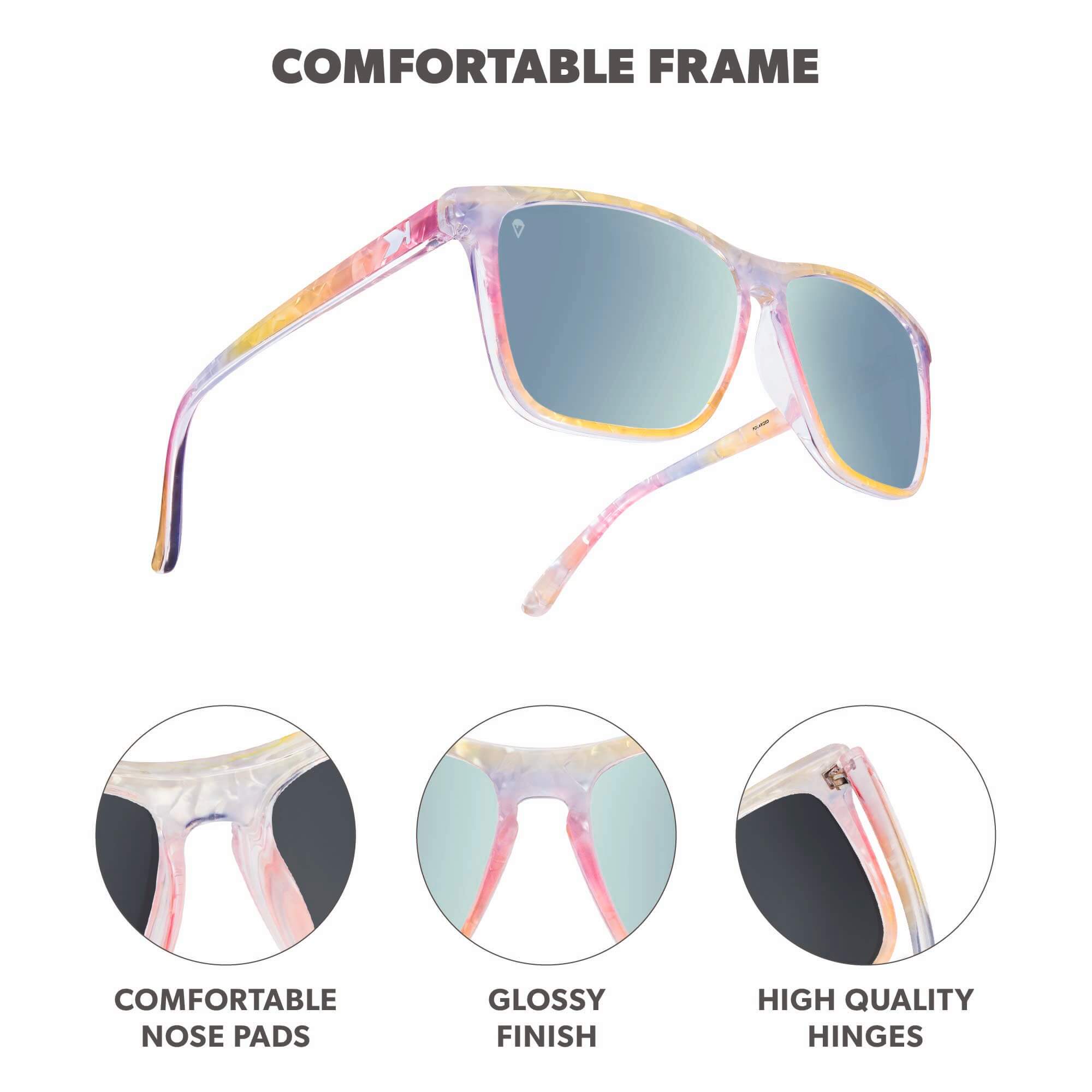 Rainbow Sno-Cone Fast Lanes Sunglasses, Frame Features