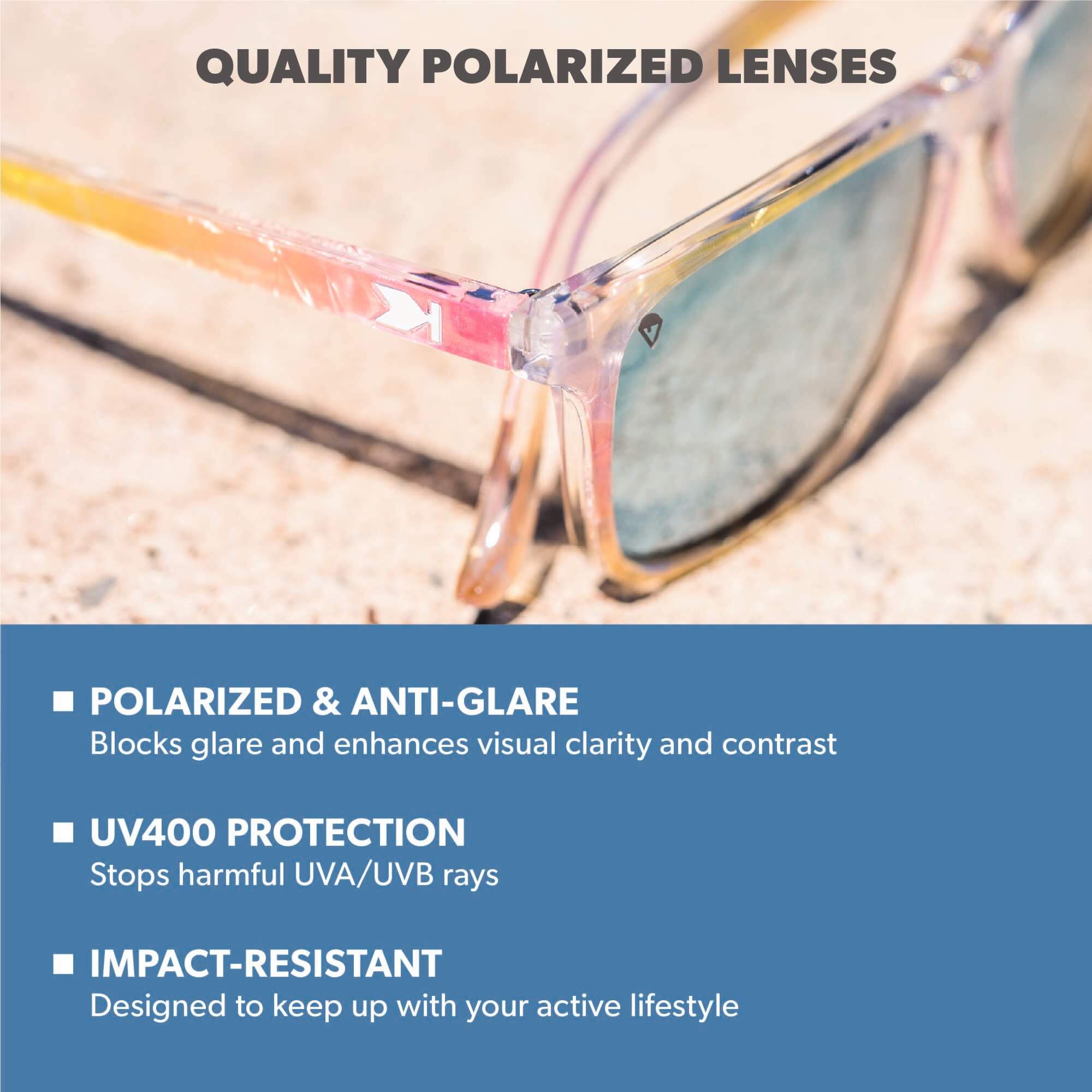 Rainbow Sno-Cone Fast Lanes Sunglasses, Lens Features