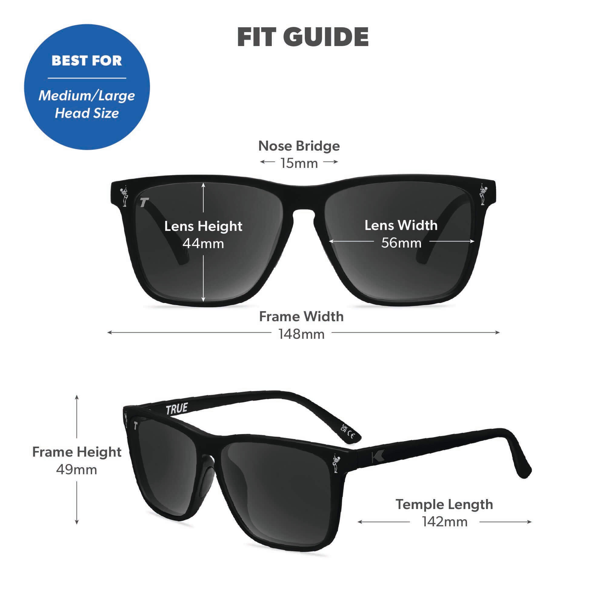Dead Golfer Black / Smoke Fast Lanes Sport Sunglasses, Fit Guide