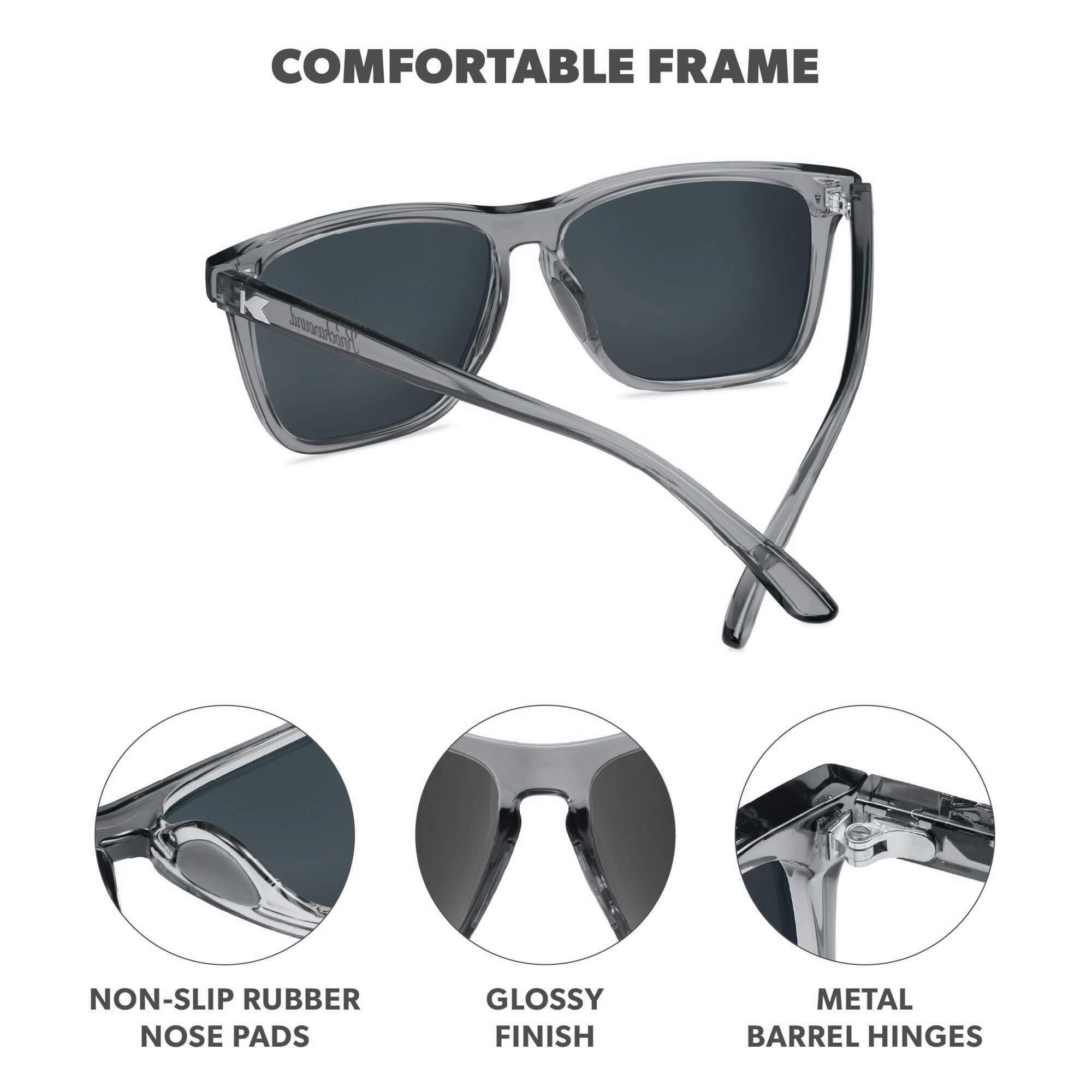 Dead Golfer Clear Grey / Smoke Fast Lanes Sport Sunglasses, Frame Features