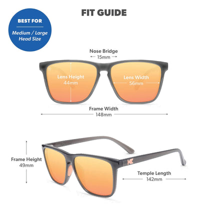 Jelly Grey / Peach Fast Lanes Sport Sunglasses, Fit Guide