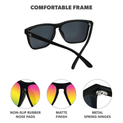 Rainbow on Black Fast Lanes Sport Sunglasses, Frame Features