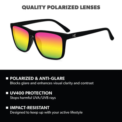 Rainbow on Black Fast Lanes Sport Sunglasses, Lens Features