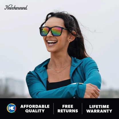 Rainbow on Black Fast Lanes Sport Sunglasses