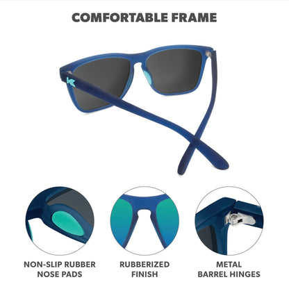 Rubberized Navy / Mint Fast Lanes Sport Sunglasses, Frame Features