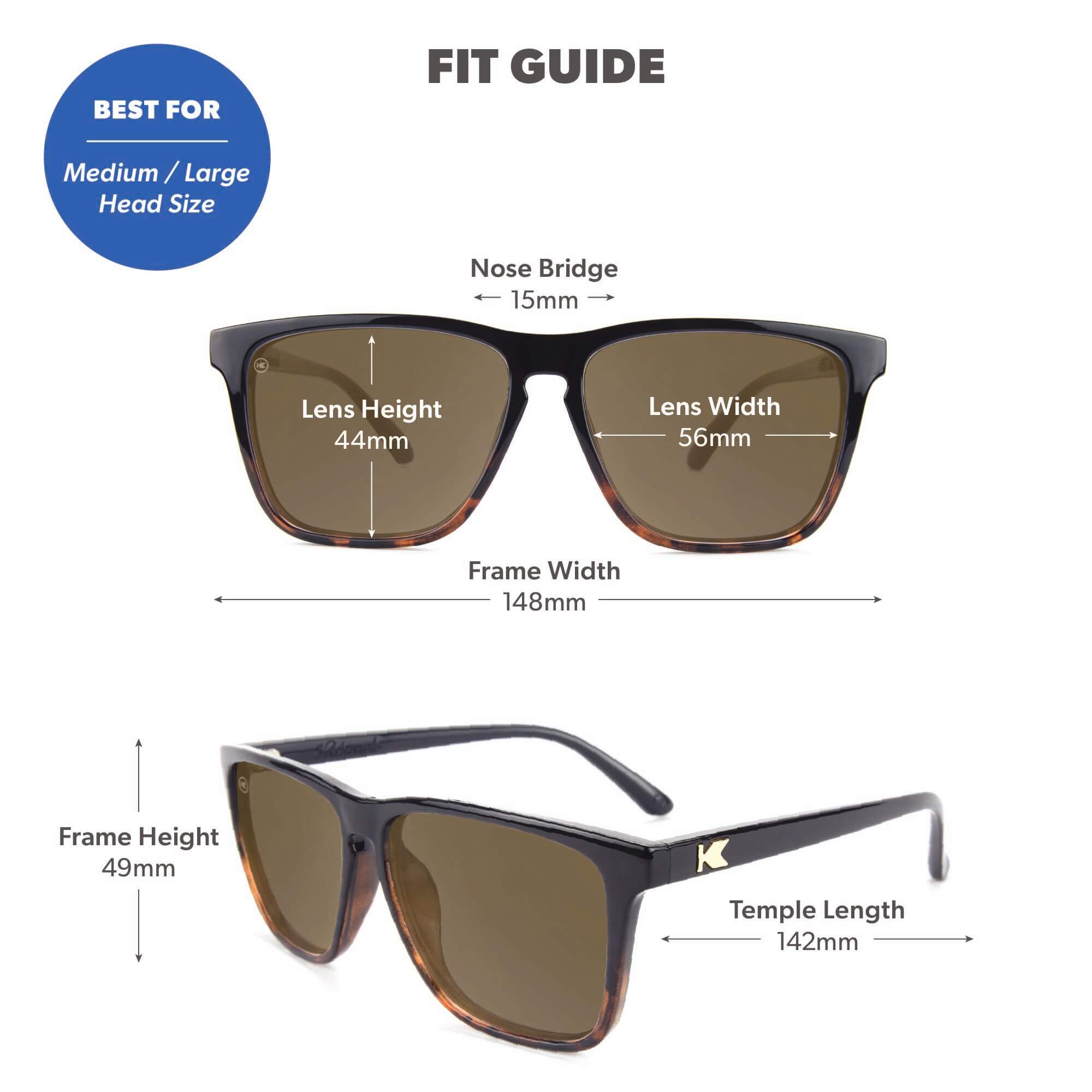 West End Fast Lanes Sunglasses, Fit Guide