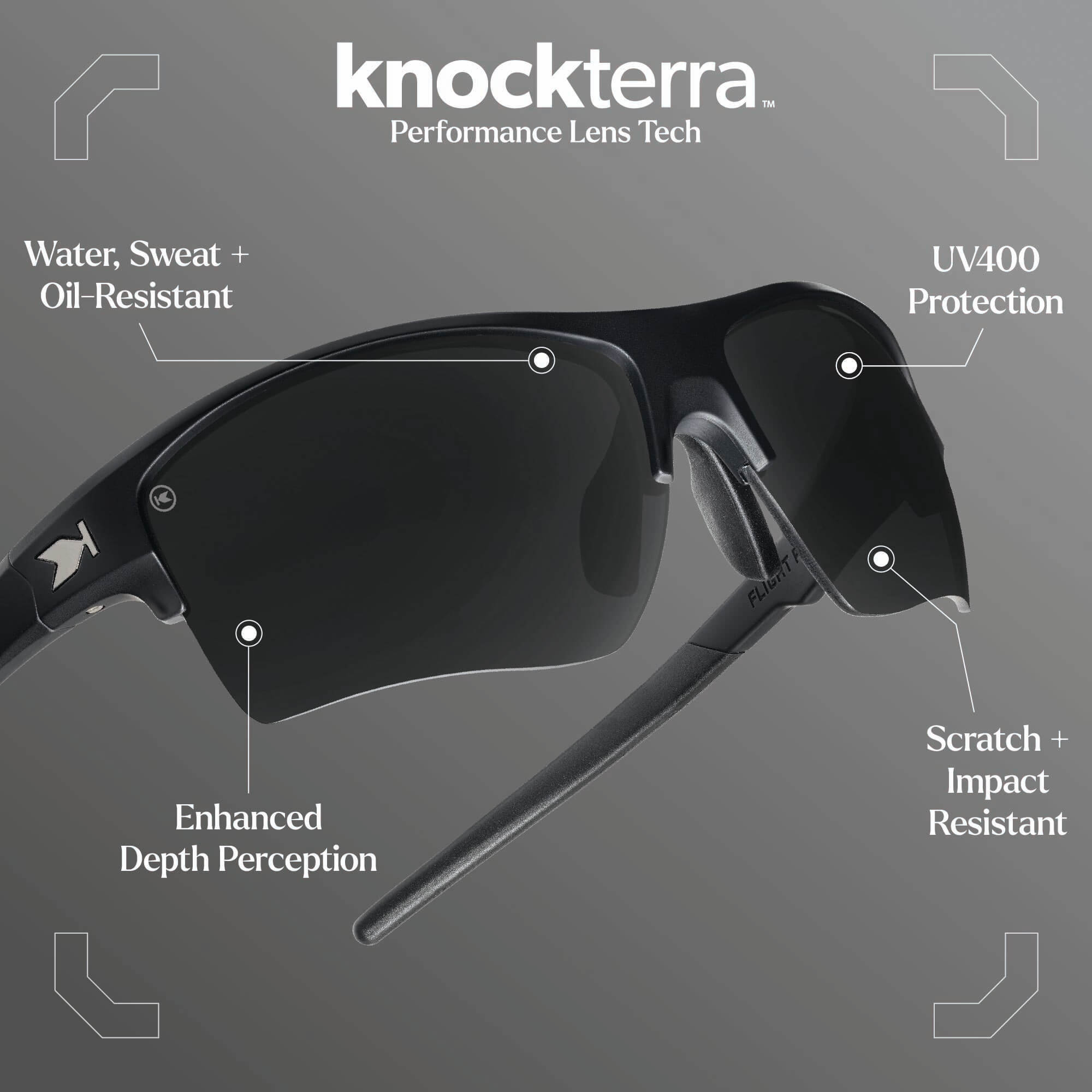 Black on Black Flight Paths Sunglasses, Lens Features