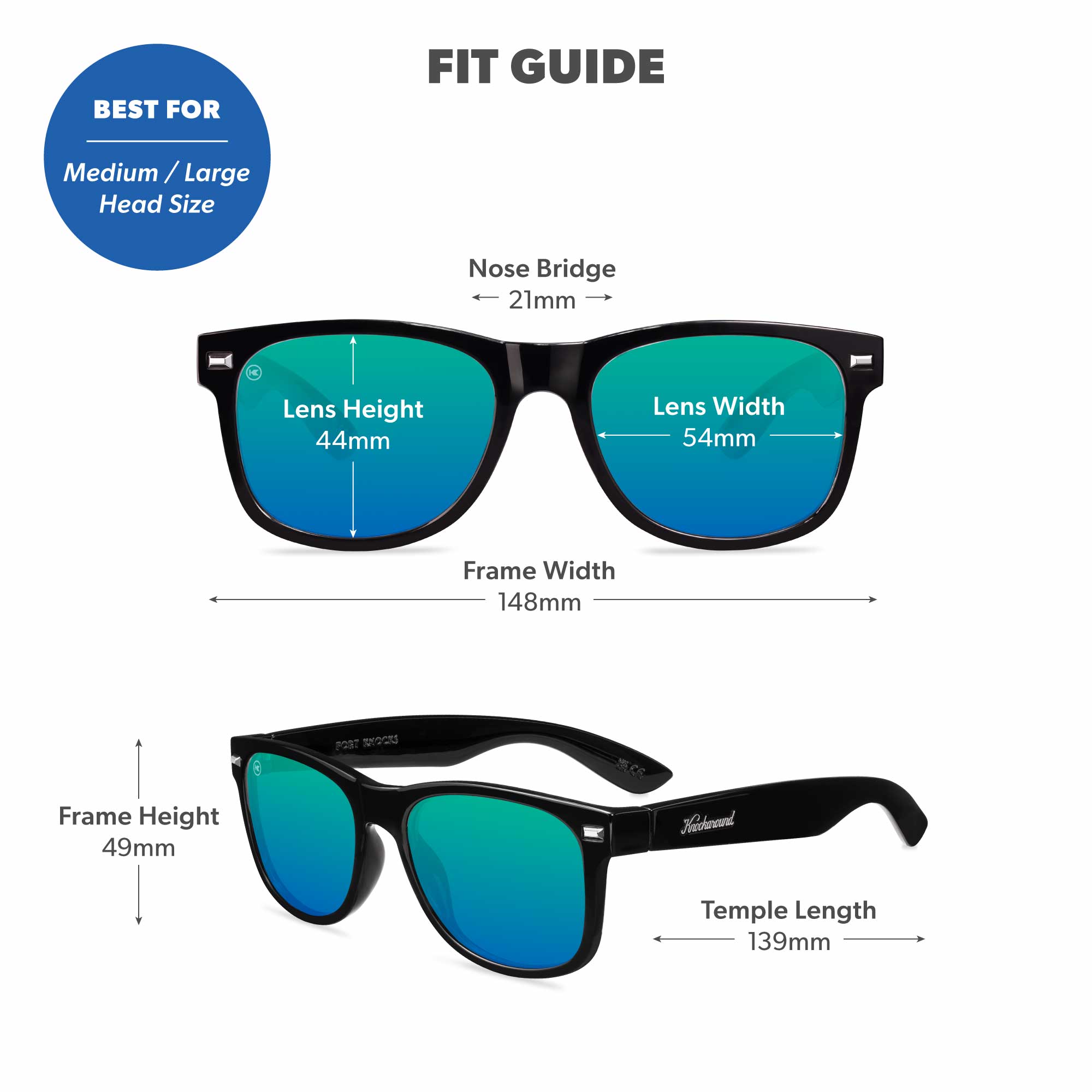 Ibiza Fort Knocks Sunglasses, Fit Guide
