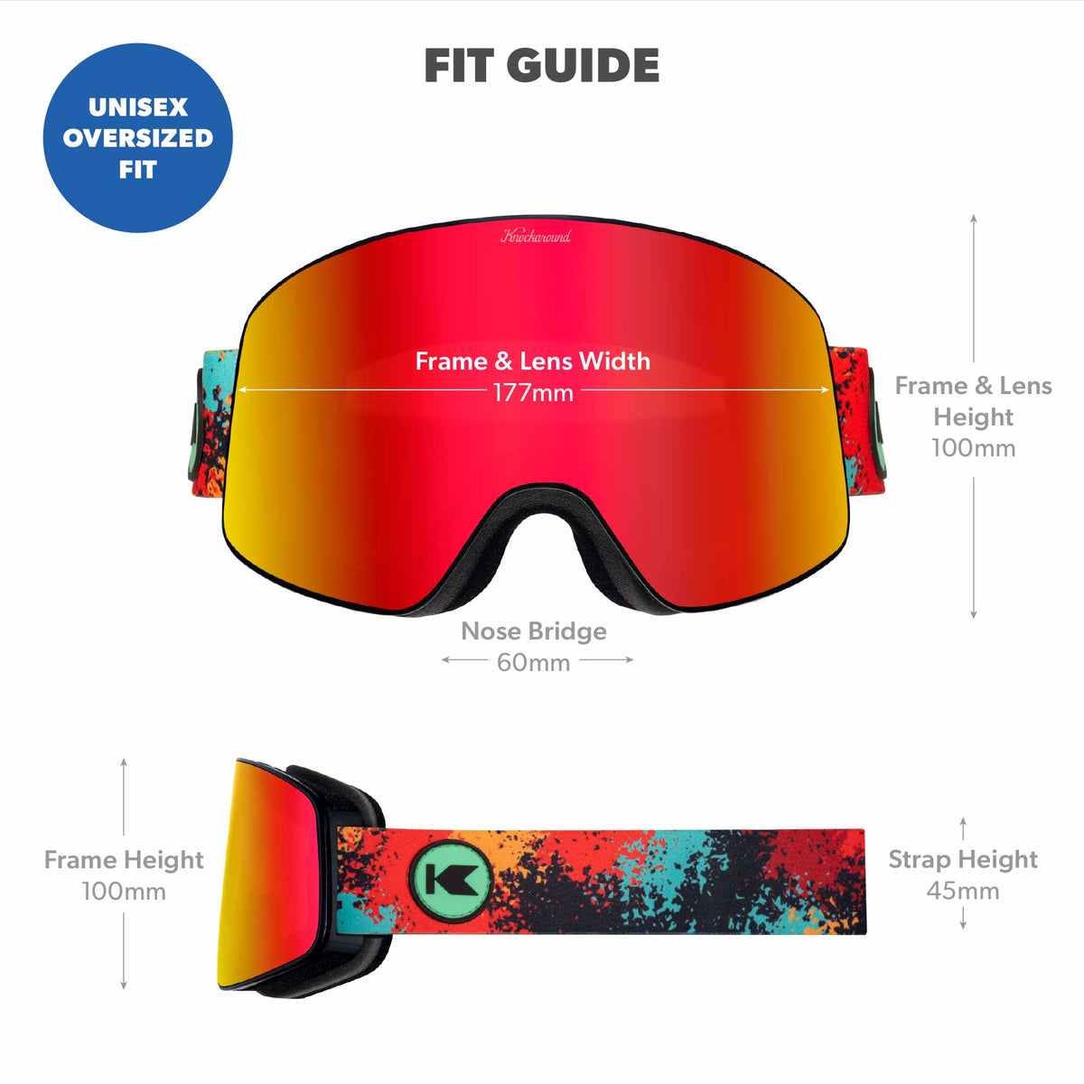 goggles guide Slingshots Snow Durable Non-Polarized UV400 Cross- und Trekkingrad – ESD Zubehör Größe:Größe XXL Great for wearing with