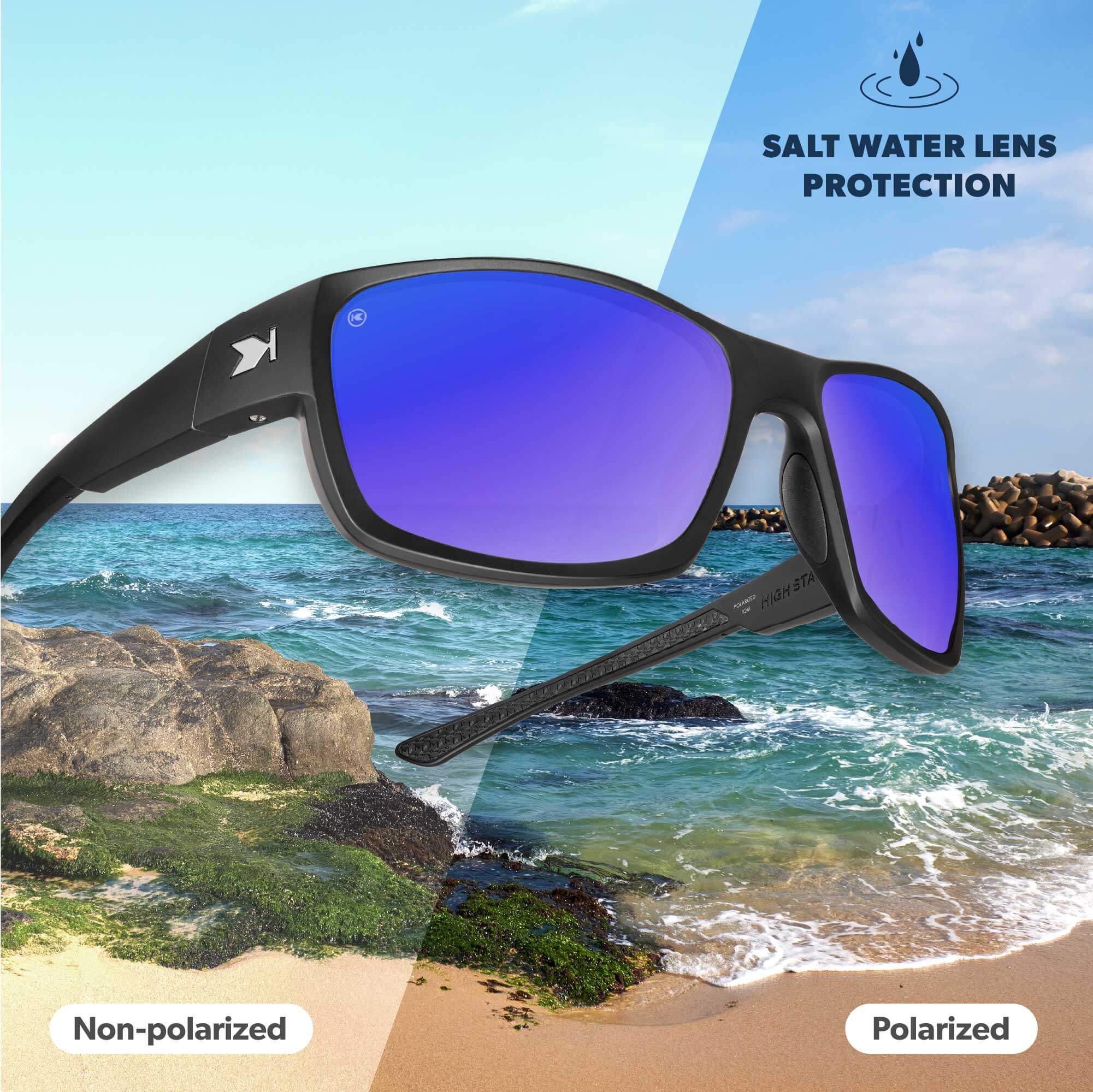 Midnight Ocean High Stakes Sunglasses, Polarized with Salt Water Lens Protection