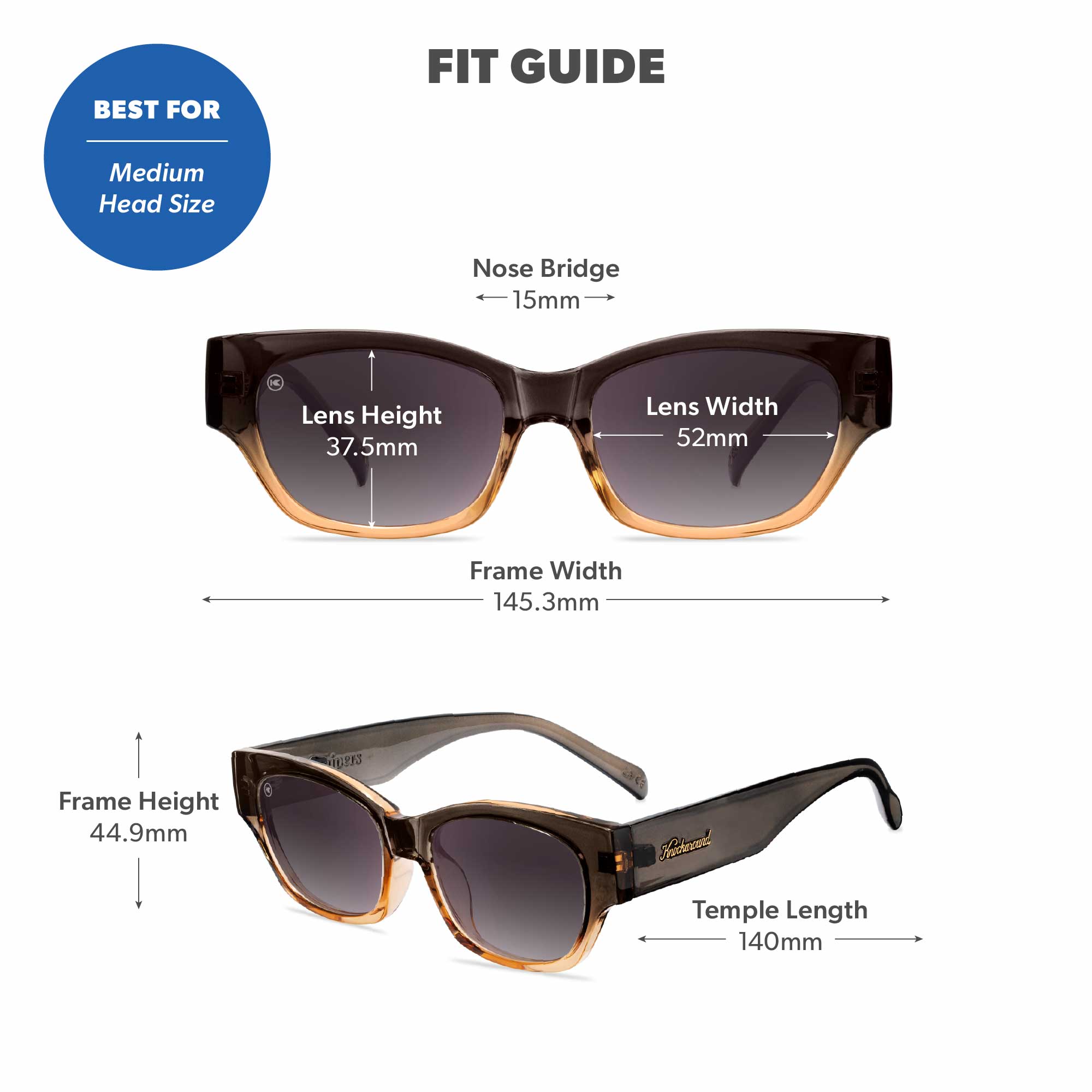 Cortado Junipers Sunglasses, Fit Guide