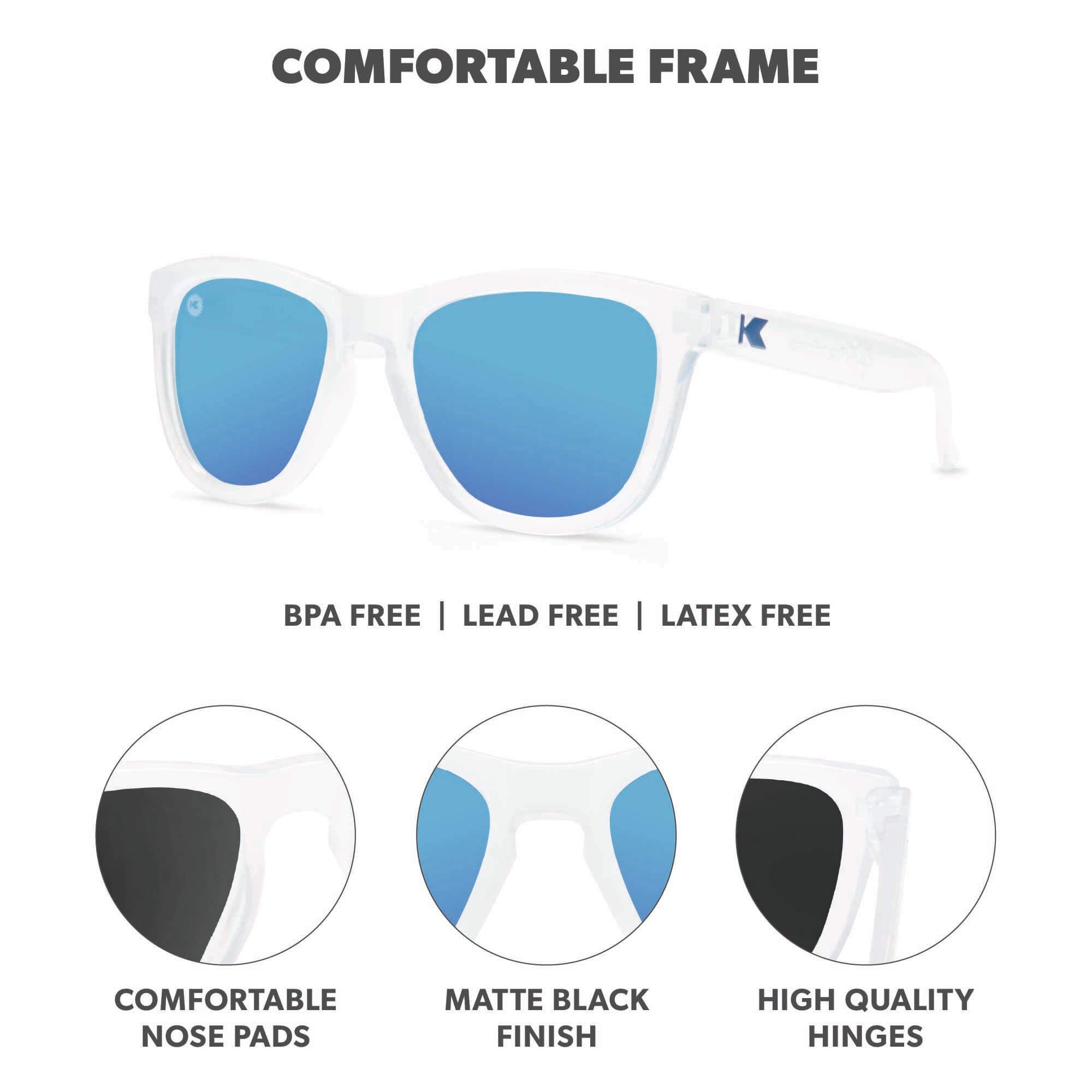 Blueberry Jellyfish Kids Premiums Sunglasses, Frame Features