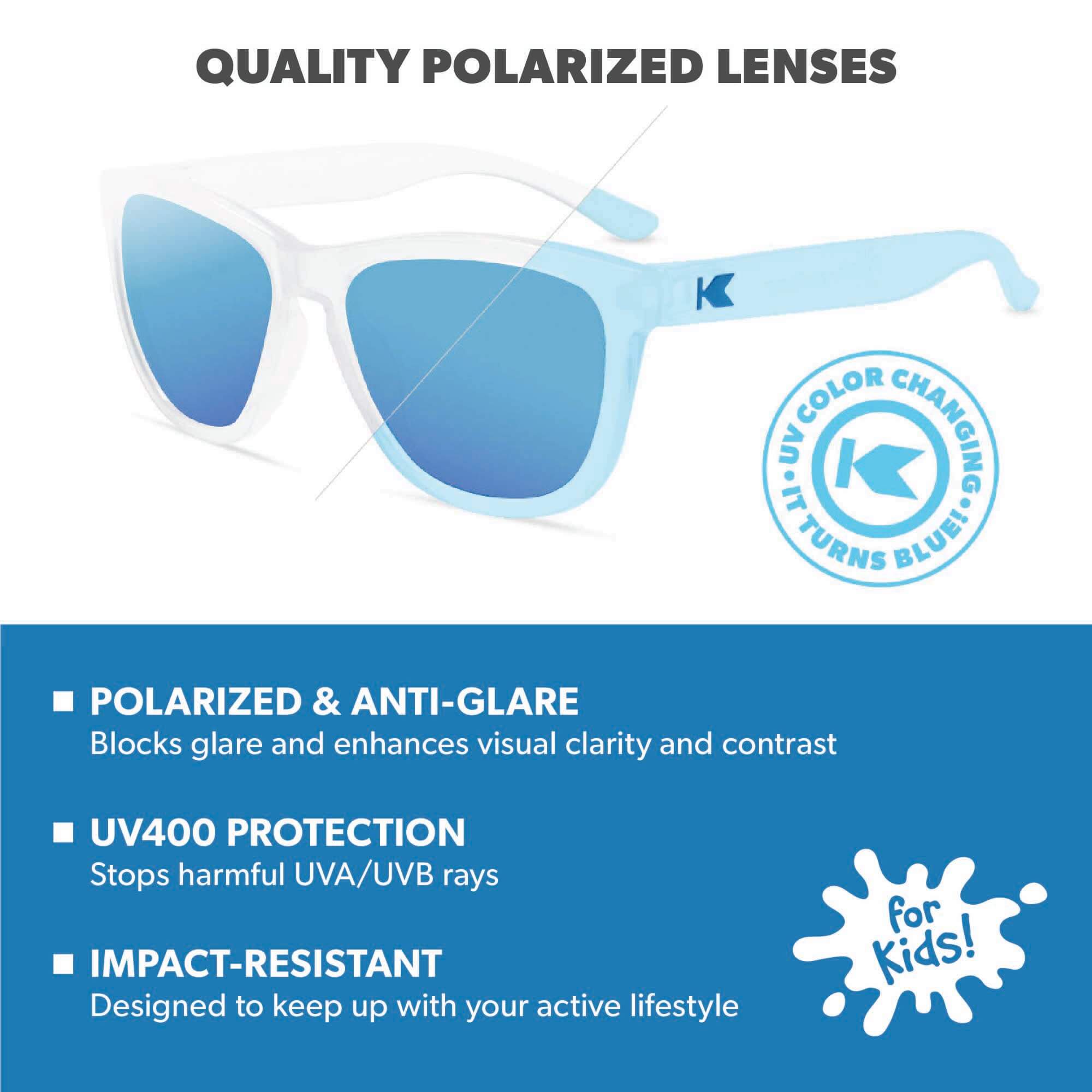 Blueberry Jellyfish Kids Premiums Sunglasses, Lens Features