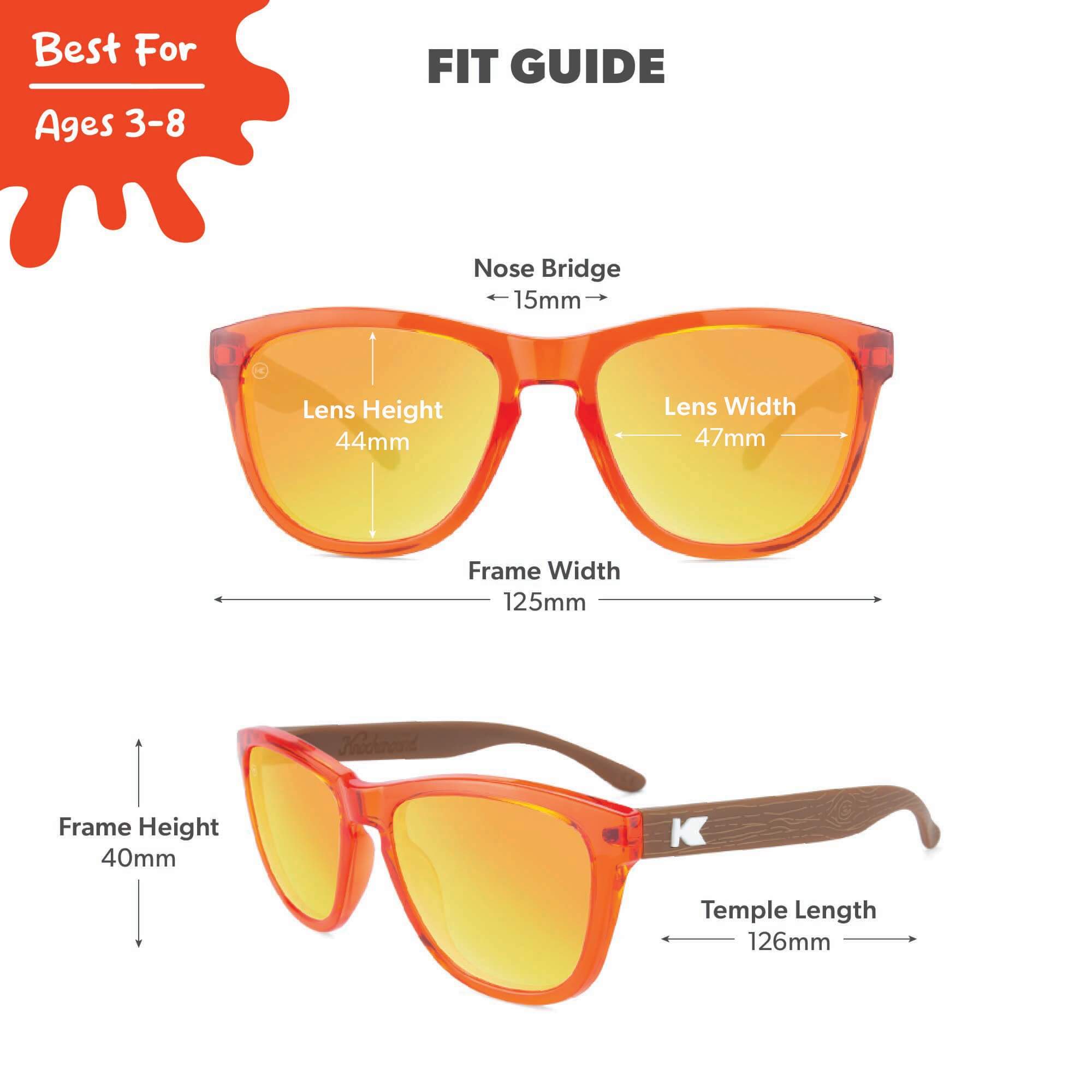 Campfire Kids Premiums Sunglasses, Fit Guide