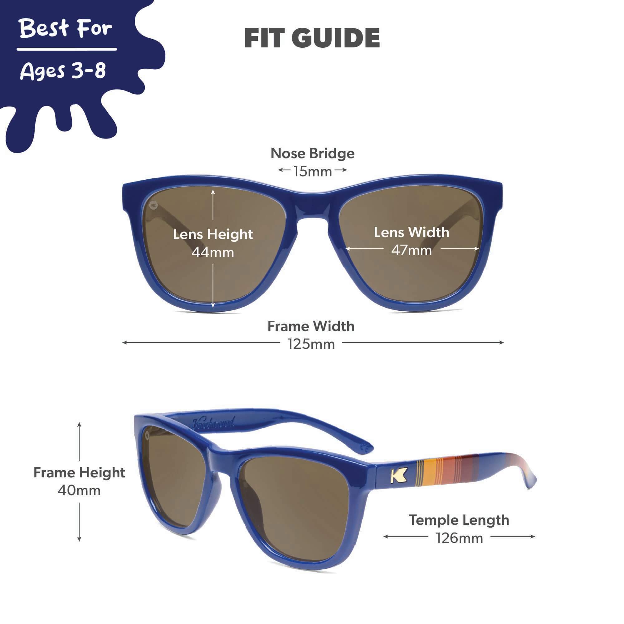 Dockside Kids Premiums Sunglasses, Fit Guide