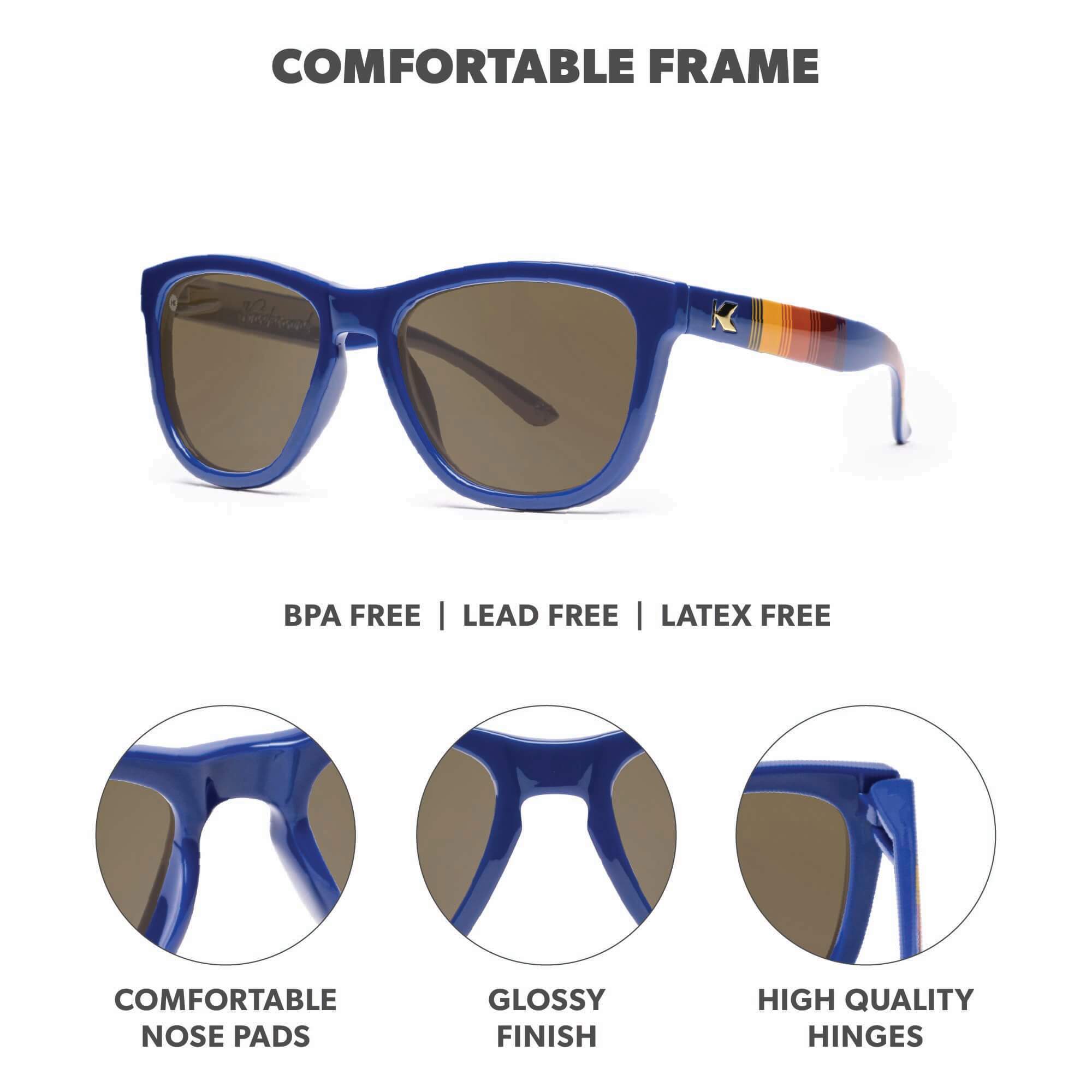 Dockside Kids Premiums Sunglasses, Frame Features